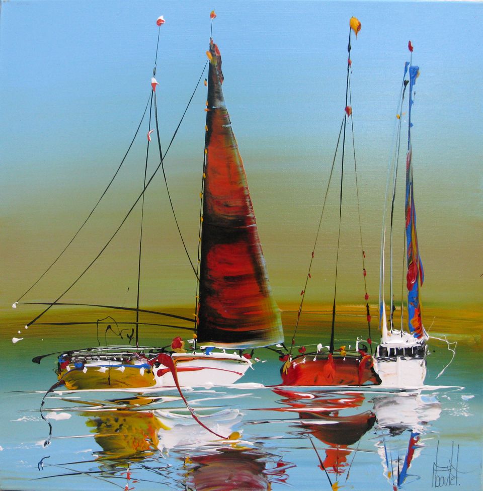 Tableau de F. BOUTET a pour titre  MARINE ABSTRAIT 111 style no dim : F. BOUTETprix:300