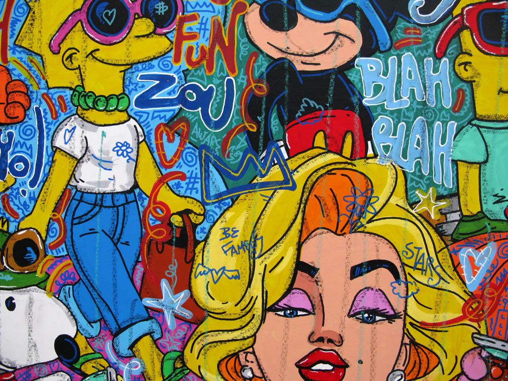 Tableau de RICO SAB a pour titre  Fashionista Good vibes style street pop art, street art dim : RICO SABprix:1650