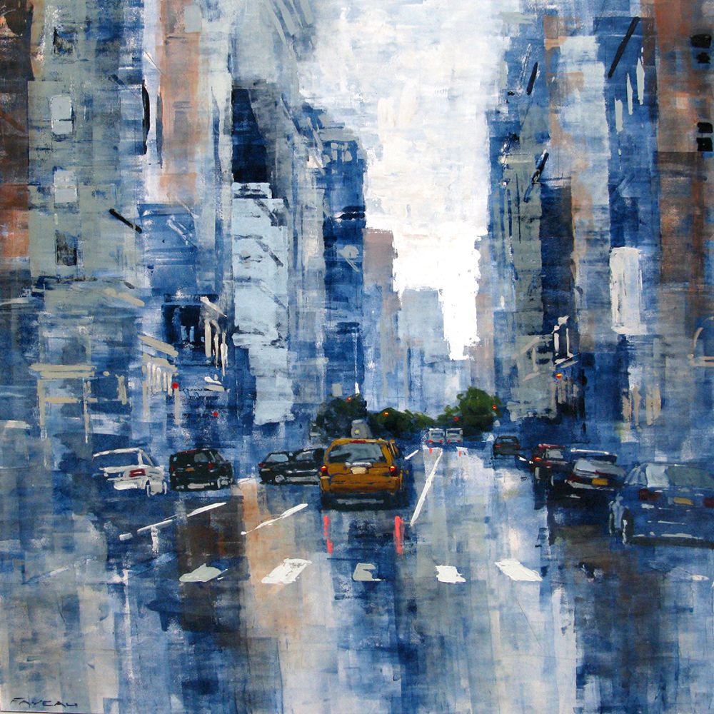 Tableau de ADRIEN FAVEAU a pour titre  Fifth Avenue Atmosphere style figuratif, graphique dim : ADRIEN FAVEAUprix:2500