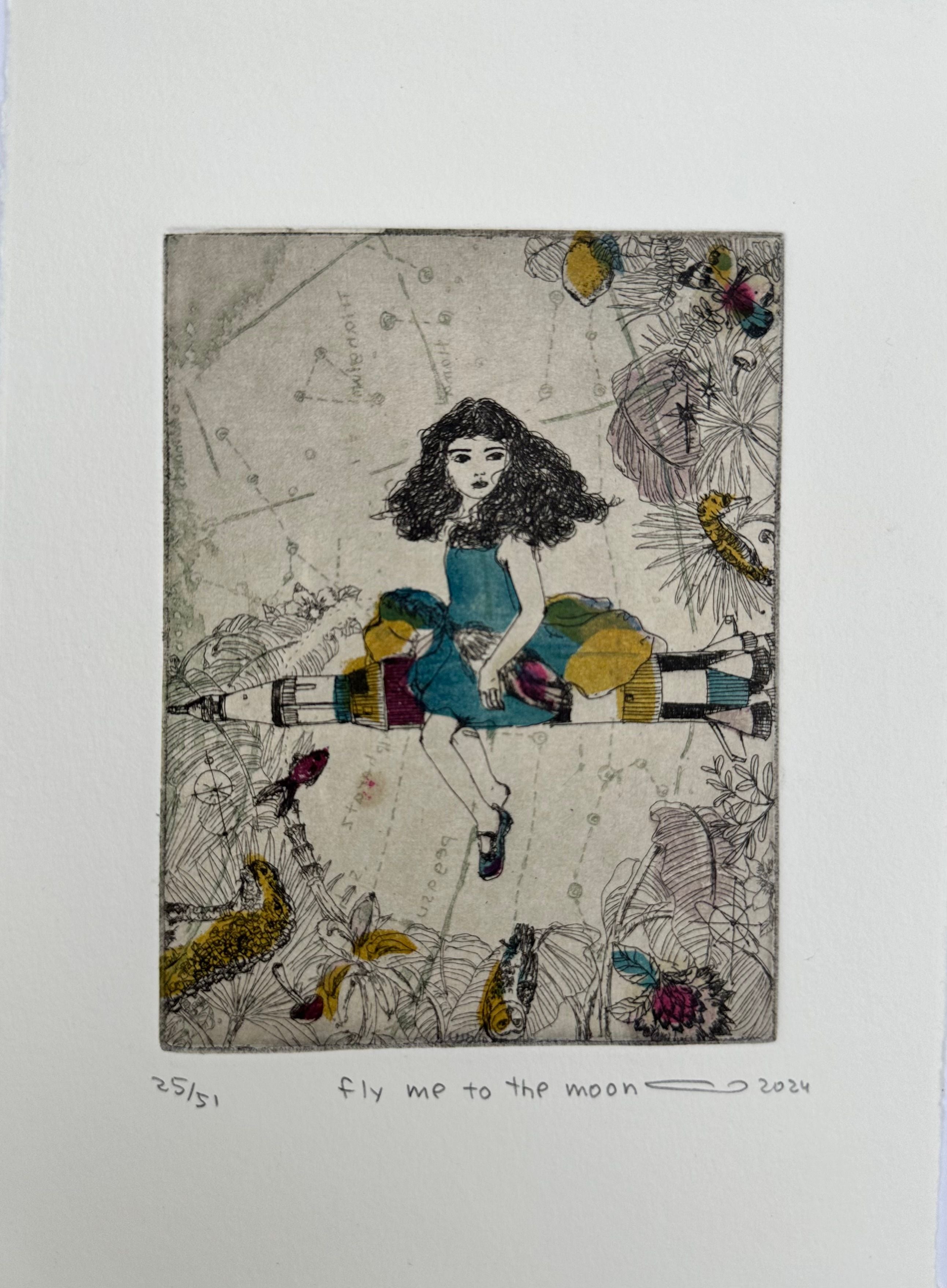 Editions d'art de ATSUKO ISHII a pour titre  Fly me to the moon style figuratif dim : ATSUKO ISHIIprix:60