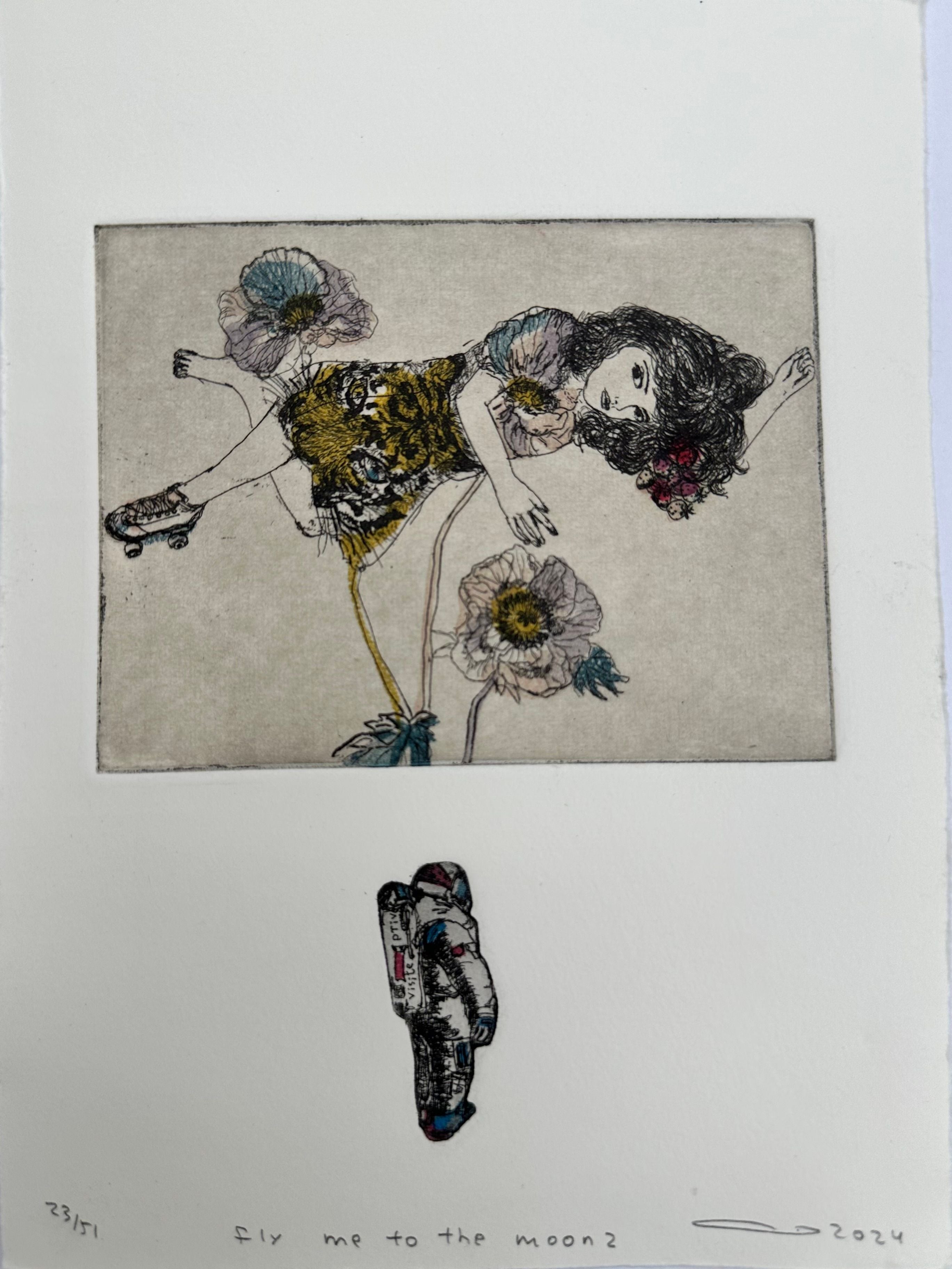 Editions d'art de ATSUKO ISHII a pour titre  Fly me to the moon style figuratif dim : ATSUKO ISHIIprix:60