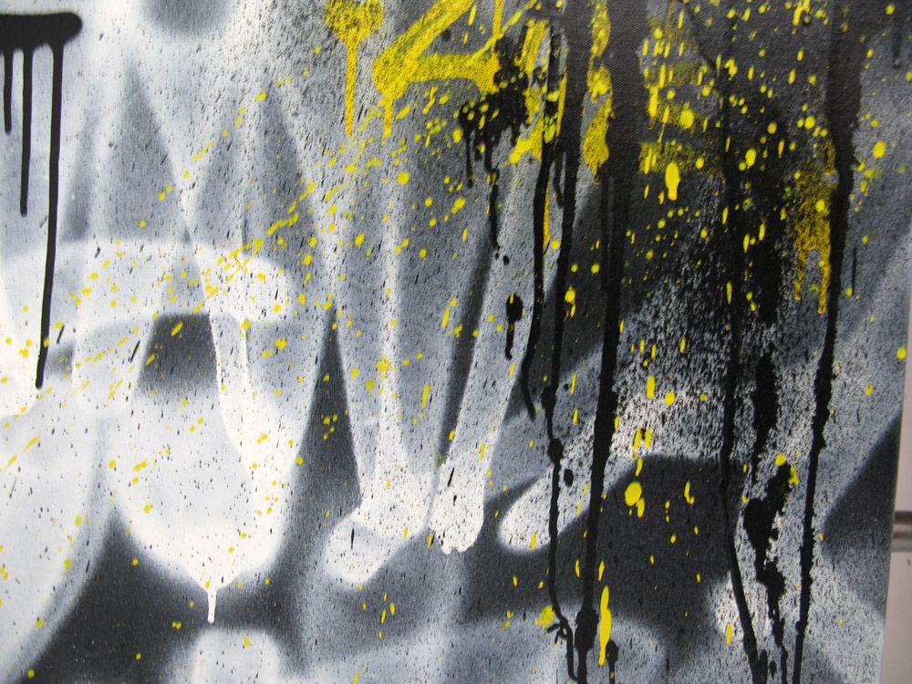 Tableau de JUG a pour titre  FRAGMENT 2 RUE style street pop art dim : JUGprix:800