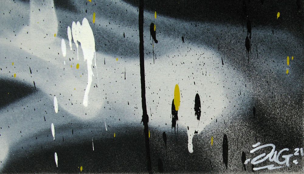 Tableau de JUG a pour titre  FRAGMENT 2 RUE style street pop art dim : JUGprix:800