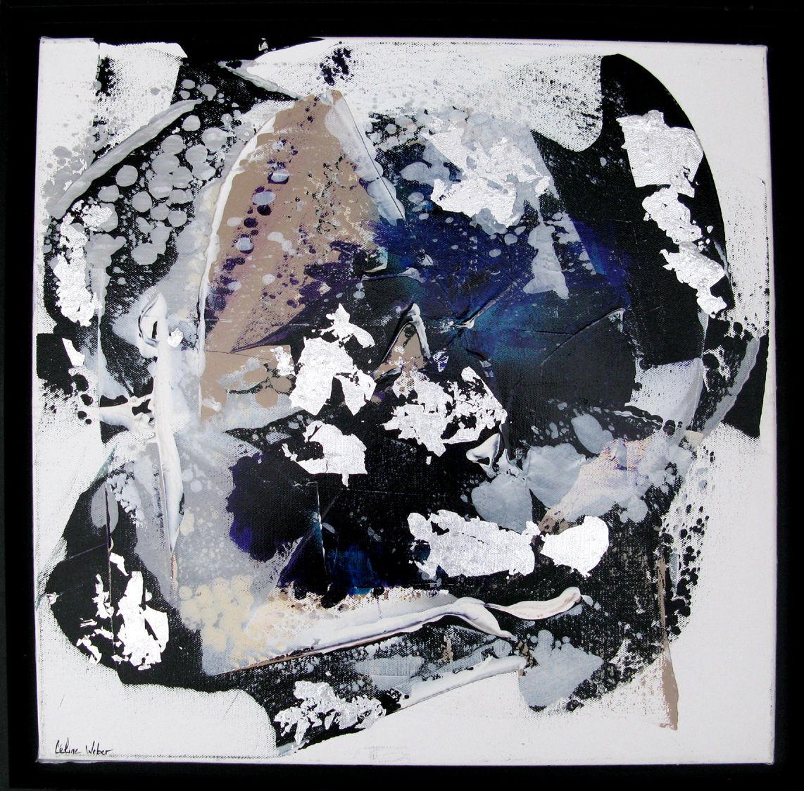 Tableau de CELINE WEBER a pour titre  Fragments 10 - Midnight Blue style abstrait dim : CELINE WEBERprix:320