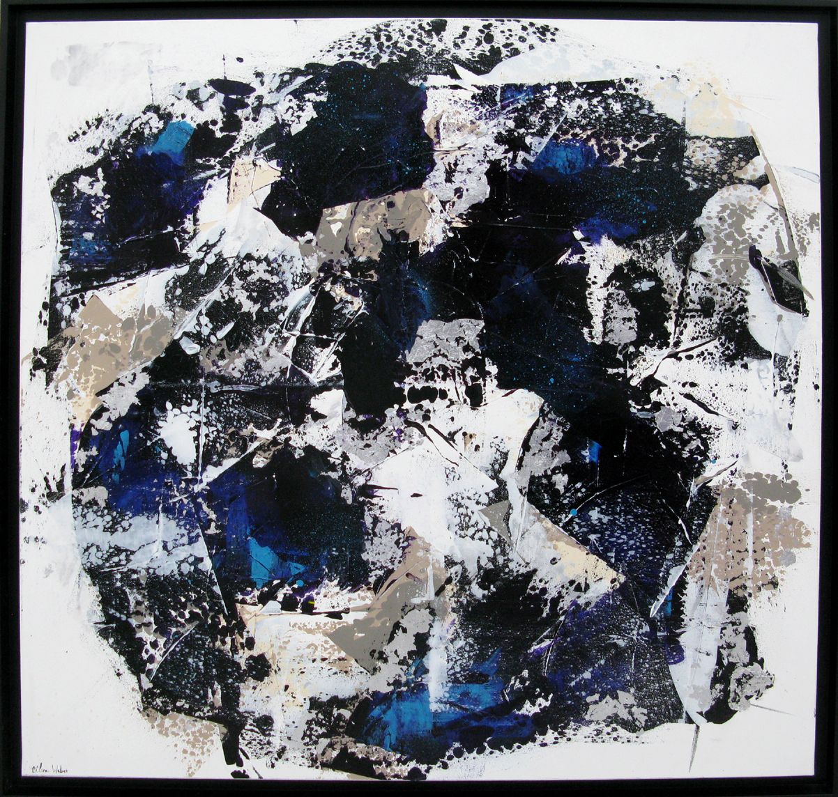 Tableau de CELINE WEBER a pour titre  Fragments - Bleu smalt style abstrait dim : CELINE WEBERprix:900