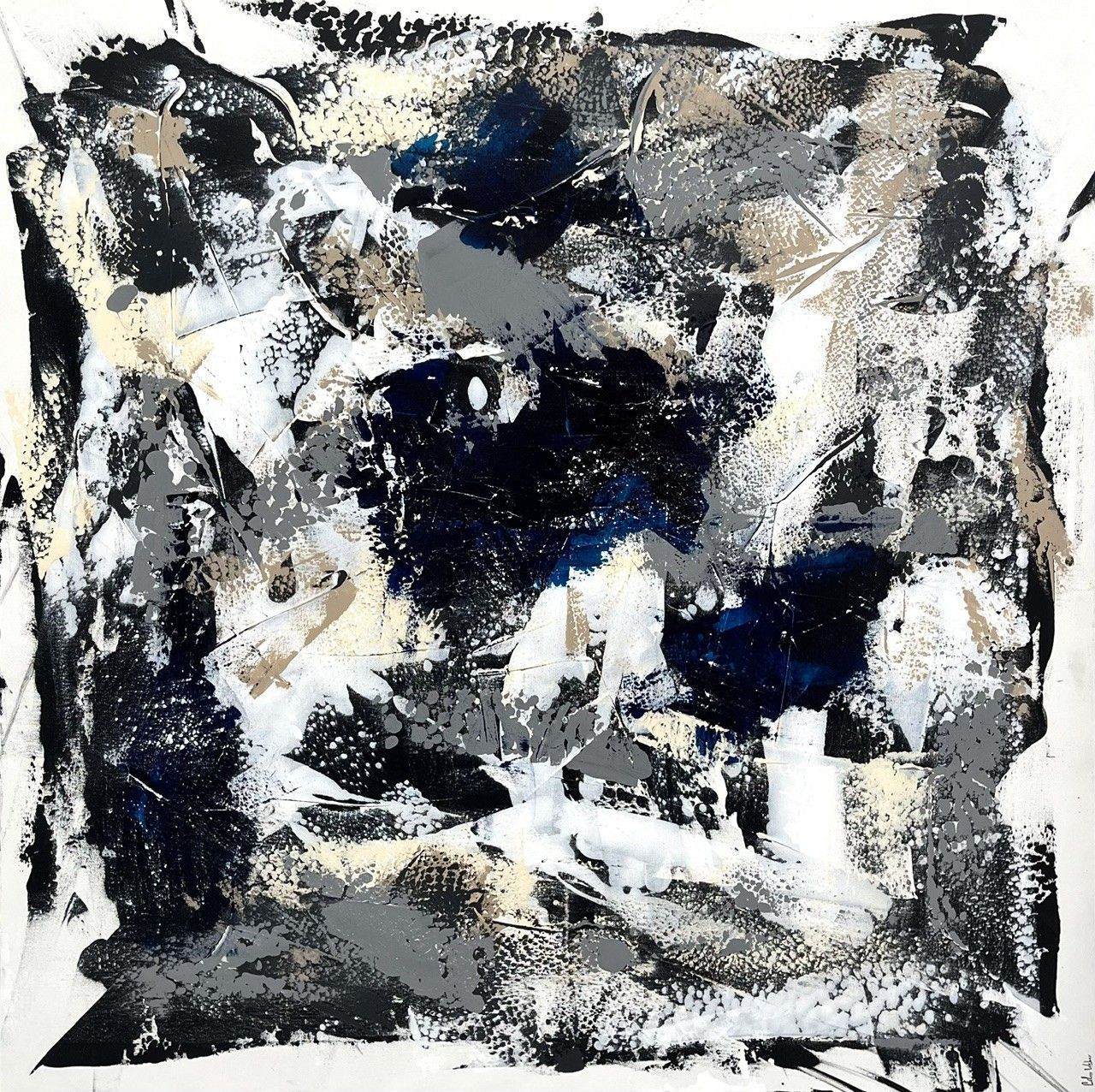 Tableau de CELINE WEBER a pour titre  Fragments célestes style abstrait dim : CELINE WEBERprix:1500