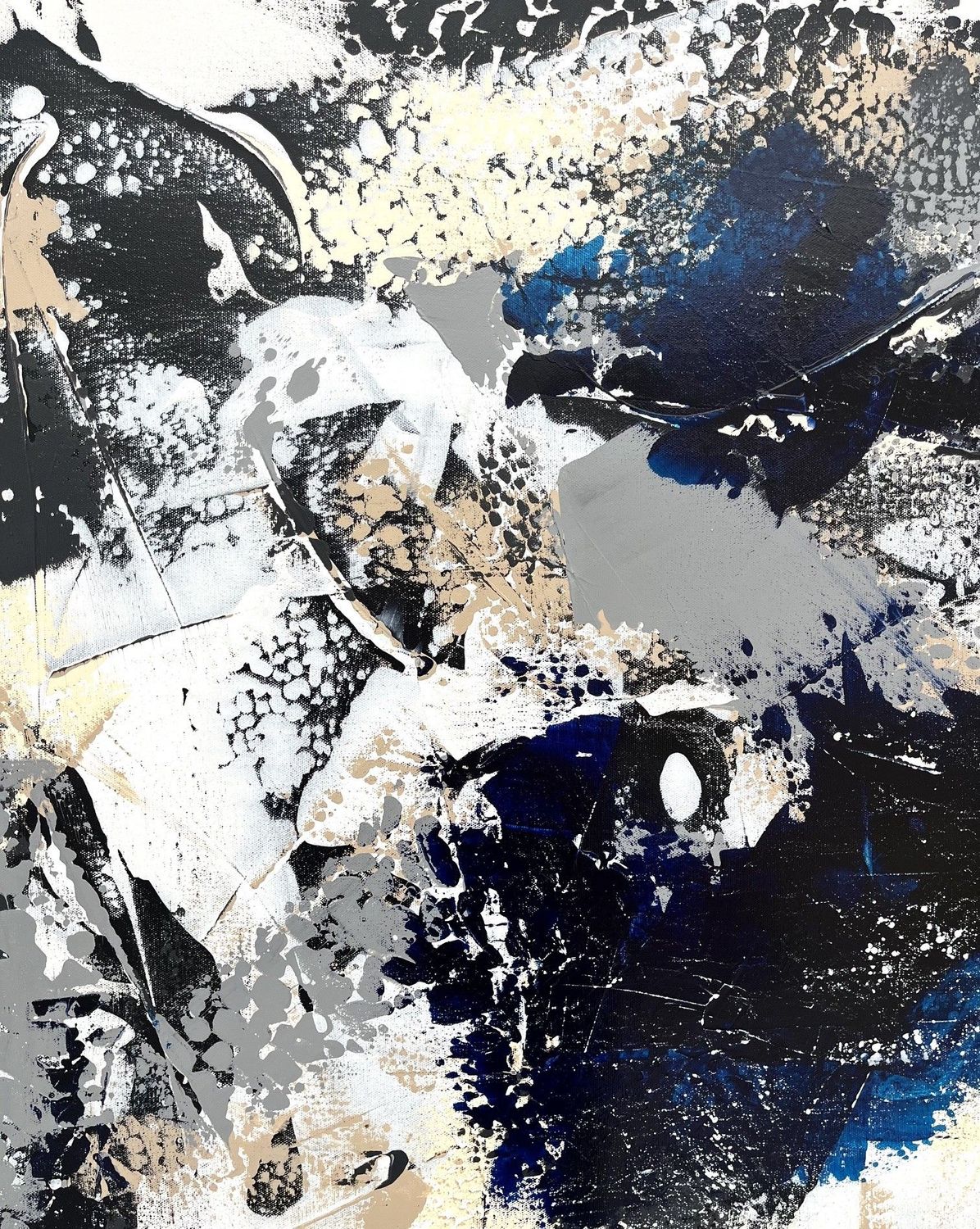 Tableau de CELINE WEBER a pour titre  Fragments célestes style abstrait dim : CELINE WEBERprix:1500