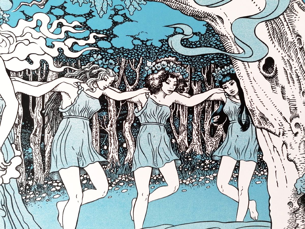 Editions d'art de CHUCK SPERRY a pour titre  GHOSTS OF THE FOREST TEST BLUE style figuratif dim : CHUCK SPERRYprix:600