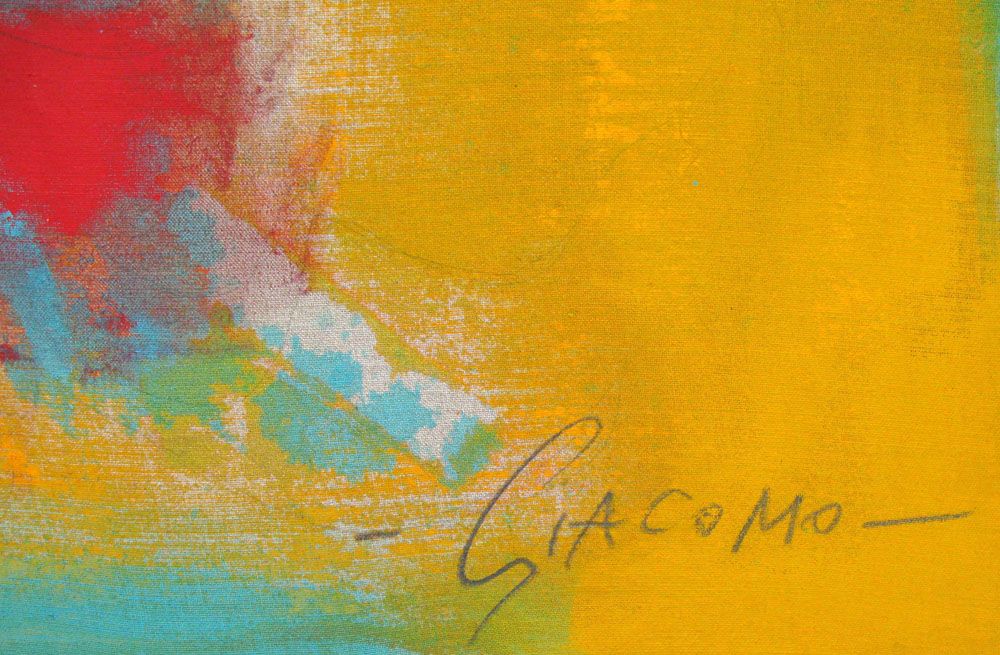Tableau de GIACOMO a pour titre  VENT FLEURS ET MER style abstrait dim : GIACOMOprix:2000