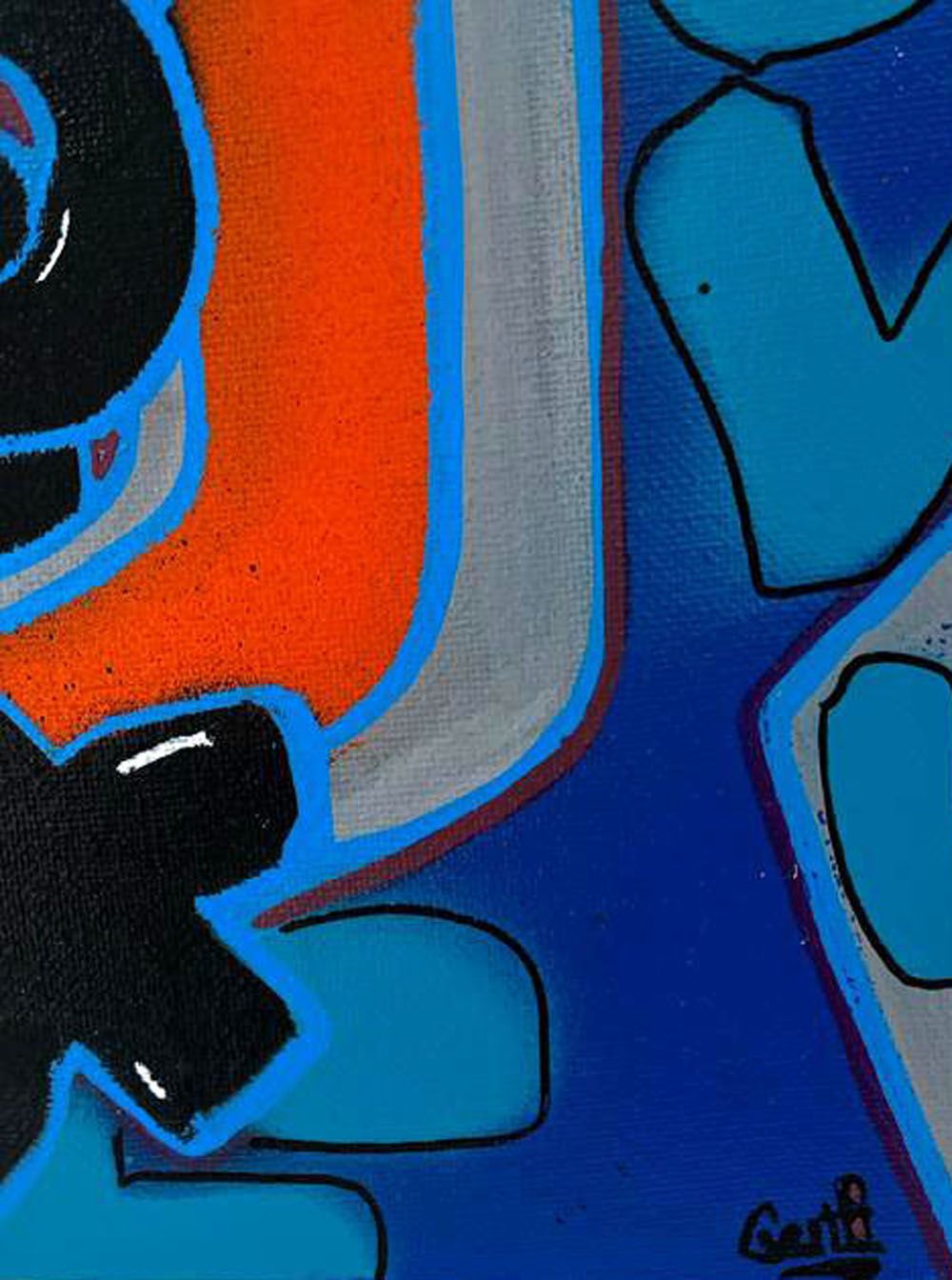 Tableau de GUTI a pour titre  LIBERTE style graffiti, street art dim : GUTIprix:150