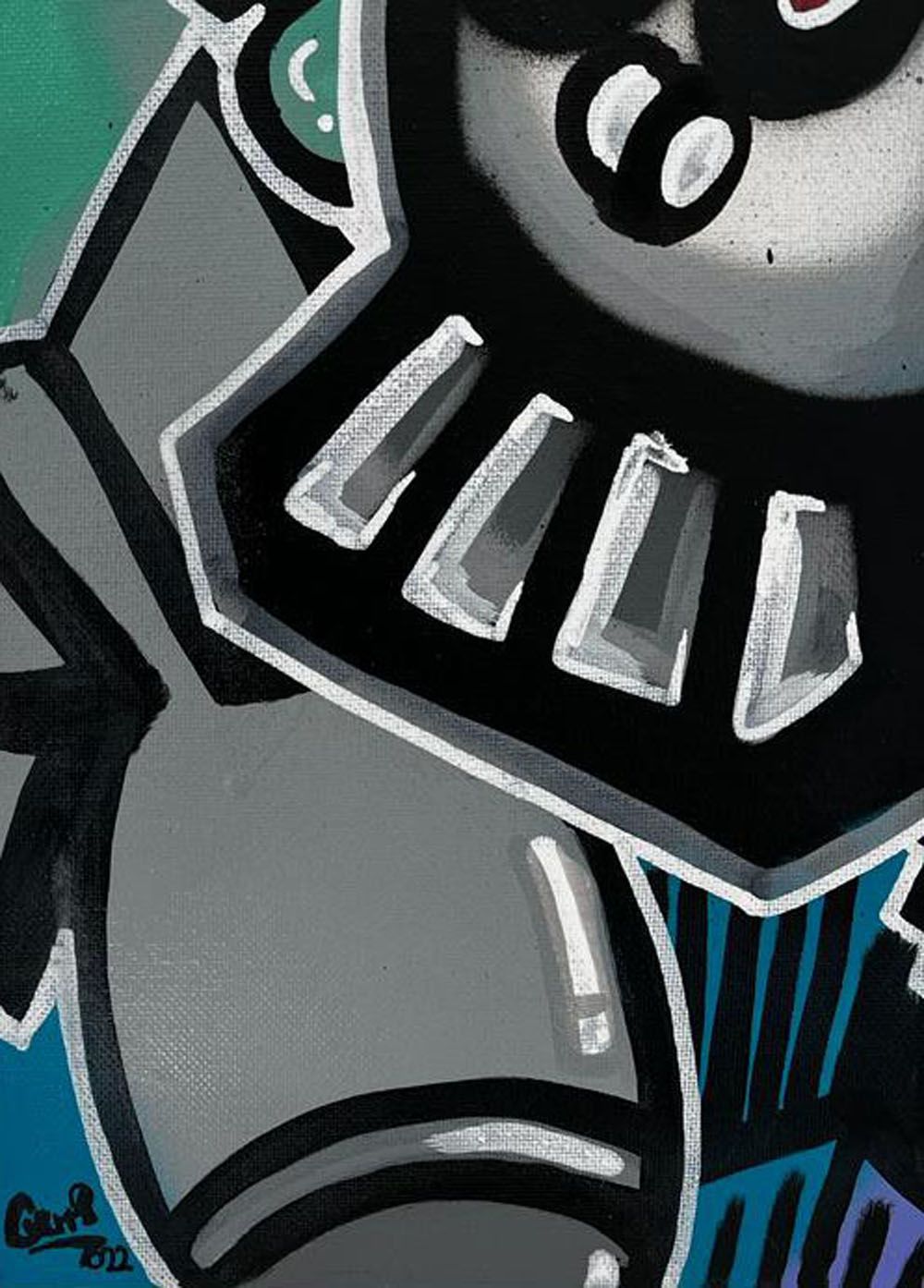 Tableau de GUTI a pour titre  LOVE IS LIFE style graffiti, street art dim : GUTIprix:700