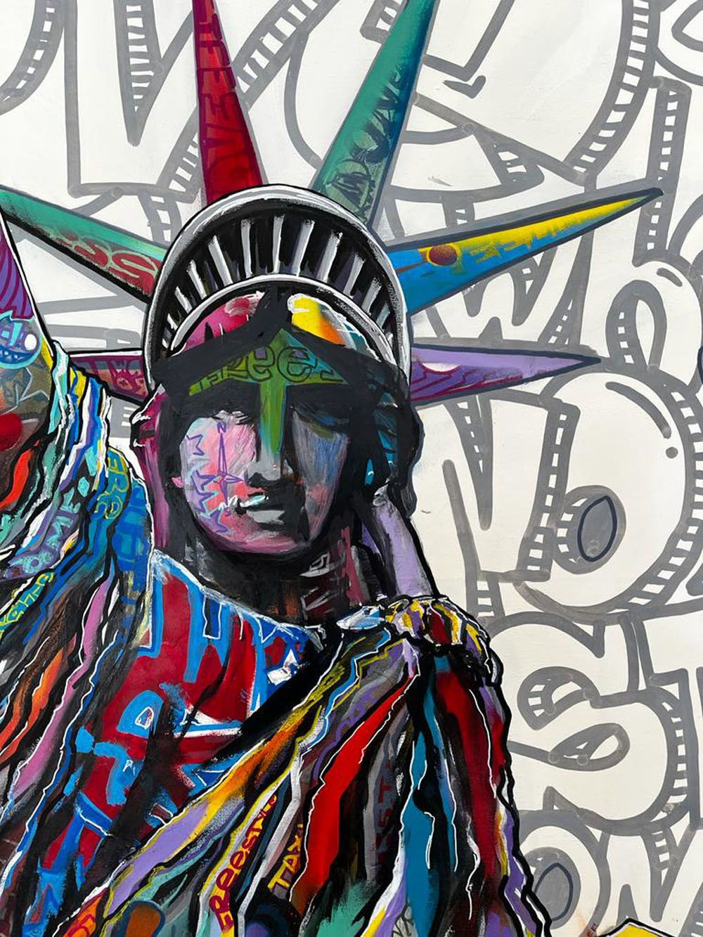 Tableau de GUTI a pour titre  LIBERTE CHERIE style street pop art, street art dim : GUTIprix:1000