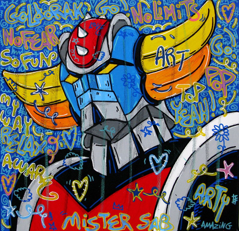 Tableau de RICO SAB a pour titre  Goldorak Go ! style street pop art dim : RICO SABprix:320
