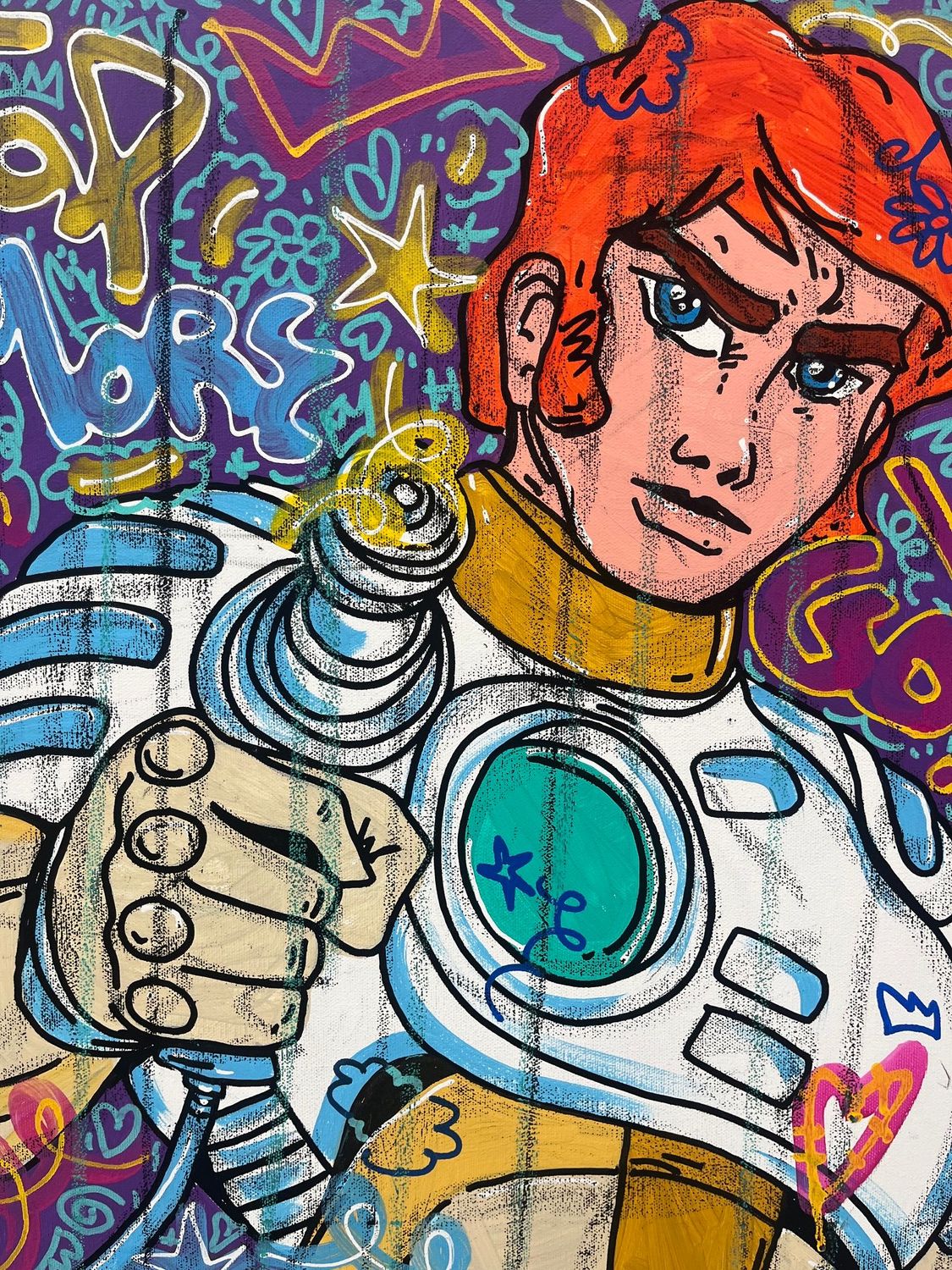 Tableau de RICO SAB a pour titre  Good Vibes K'ptain style street pop art, street art dim : RICO SABprix:800