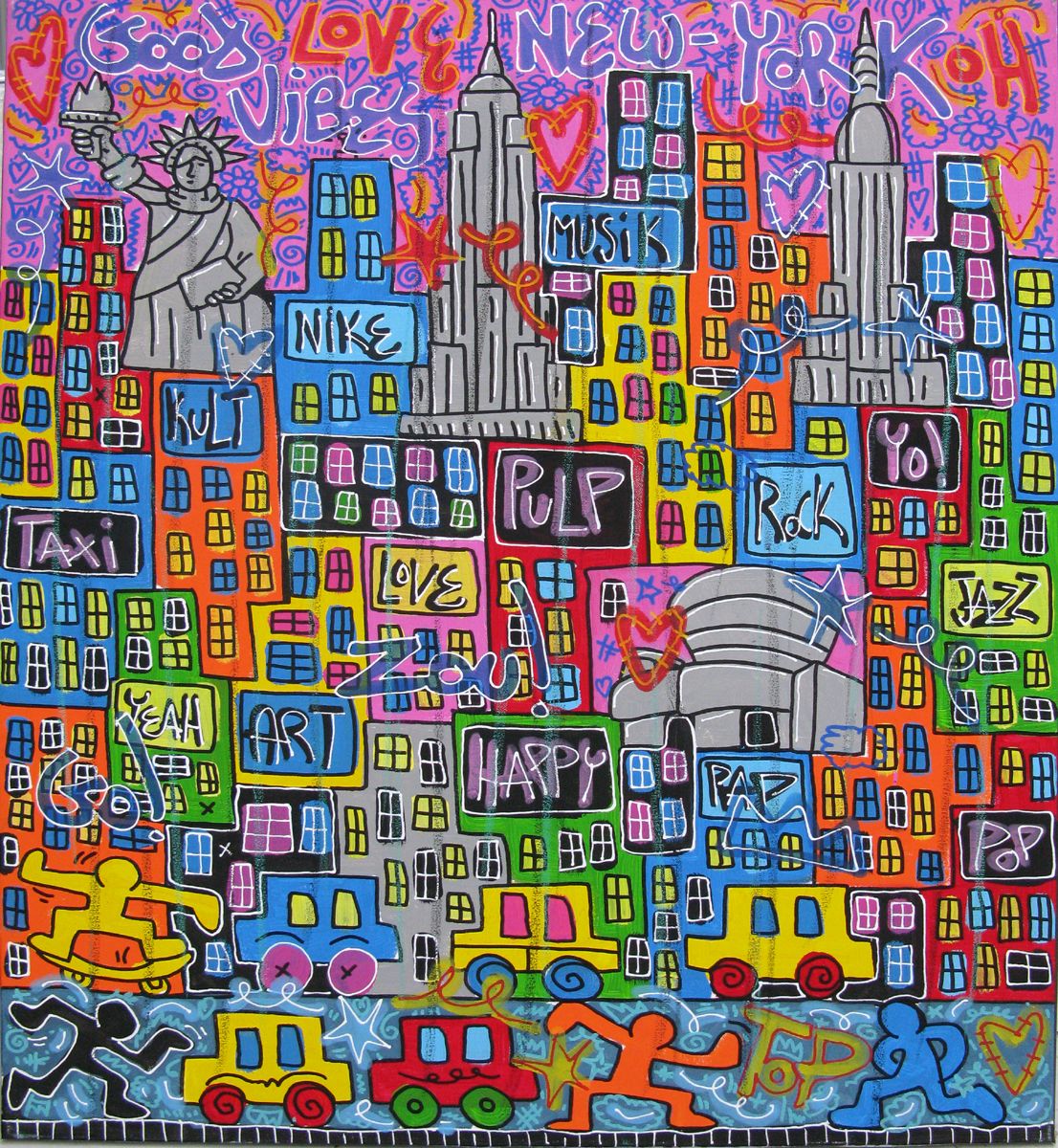 Tableau de RICO SAB a pour titre  Good Vibes NY style street pop art, street art dim : RICO SABprix:800
