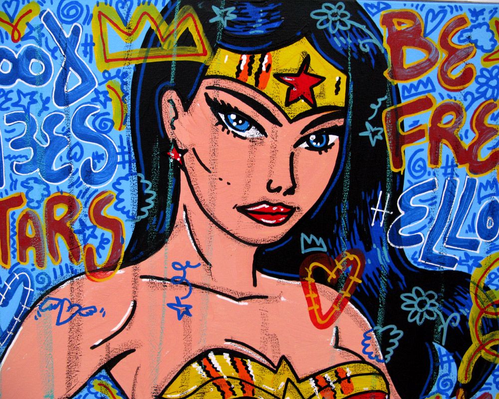 Tableau de RICO SAB a pour titre  Good vibes w.w style street pop art dim : RICO SABprix:450