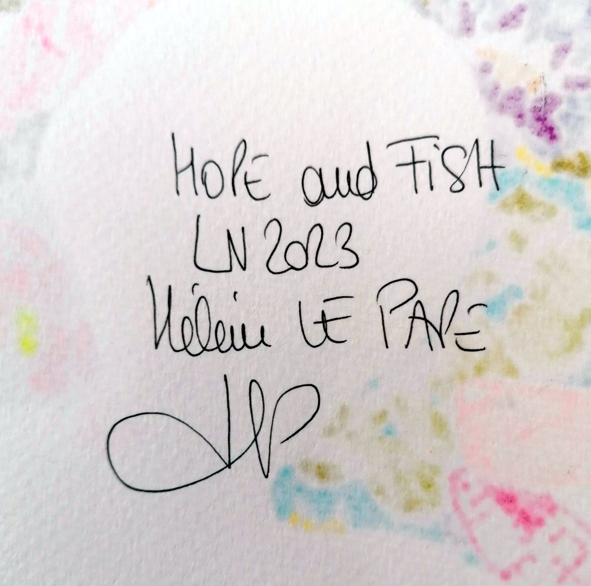 Dessin de LN LE PAPE a pour titre  HOPE AND FISH style street pop art dim : LN LE PAPEprix:50