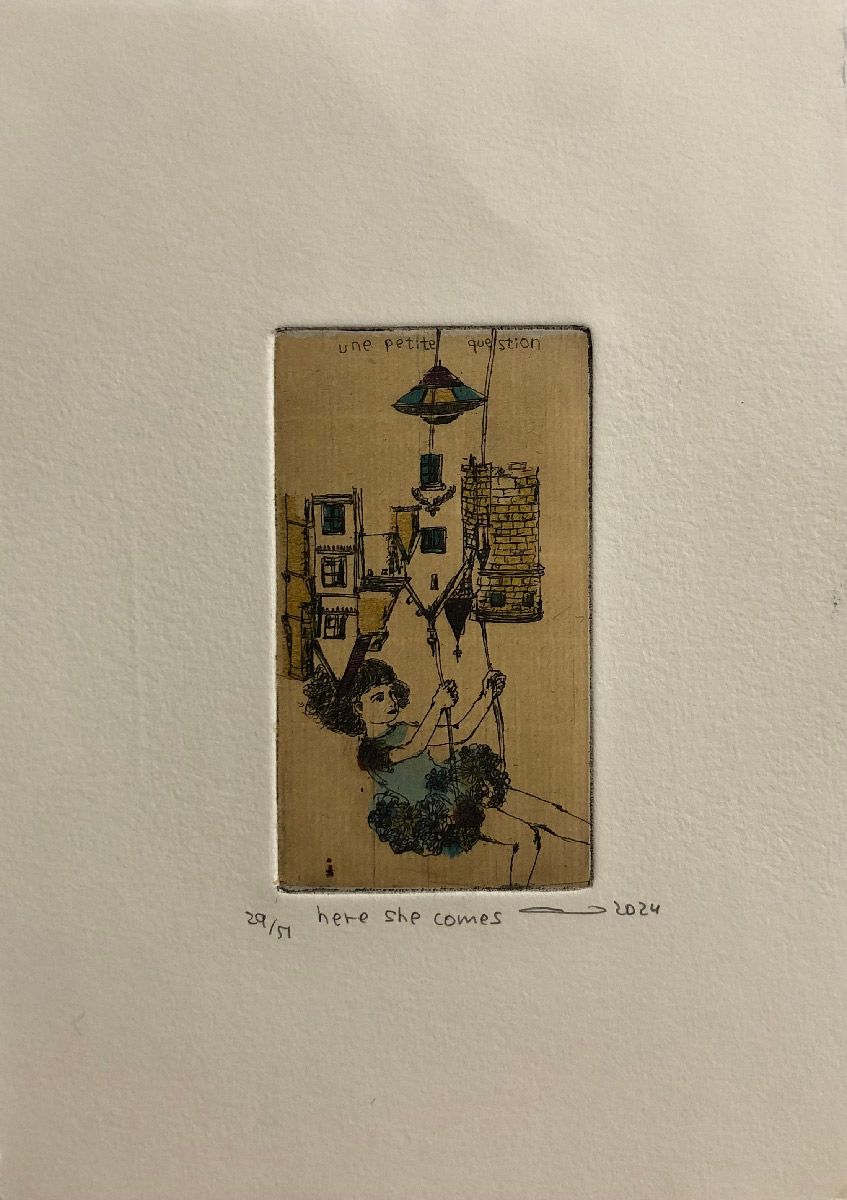 Editions d'art de ATSUKO ISHII a pour titre  here she comes style figuratif dim : ATSUKO ISHIIprix:40