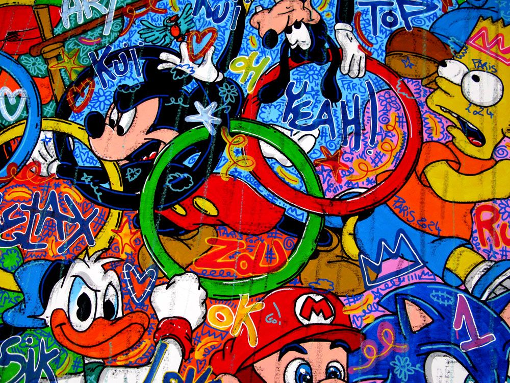 Tableau de RICO SAB a pour titre  Paris 2024 style street pop art dim : RICO SABprix:1900