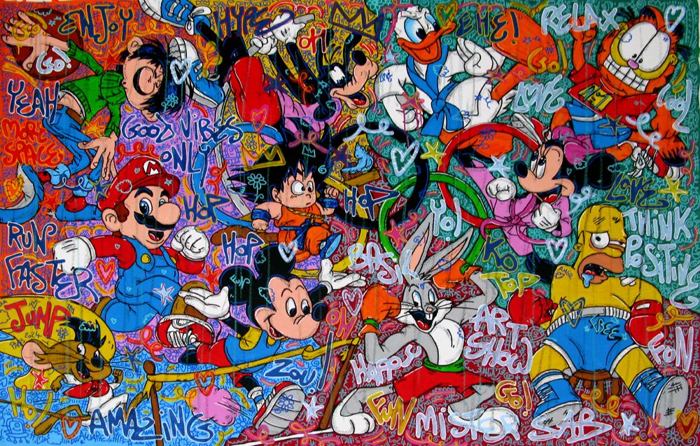 Tableau de RICO SAB a pour titre  JO Paris 2024 style street pop art dim : RICO SABprix:2200