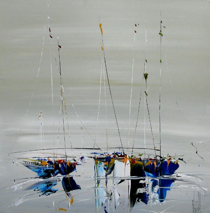 Tableau de F. BOUTET a pour titre  MARINE ABSTRAITE 2024-47 style abstrait dim : F. BOUTETprix:650