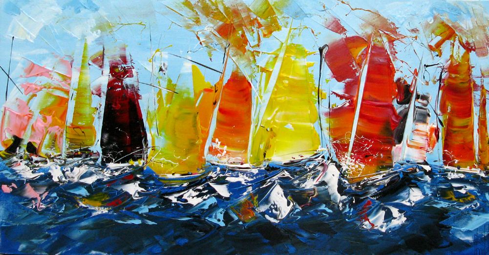 Tableau de F. BOUTET a pour titre  MARINE ABSTRAITE 2024-49 style abstrait dim : F. BOUTETprix:600