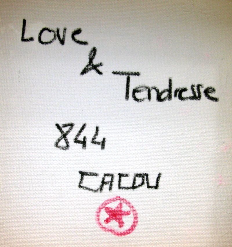 Tableau de CACOU a pour titre  Love & tendresse style figuratif, graphique dim : CACOUprix:80