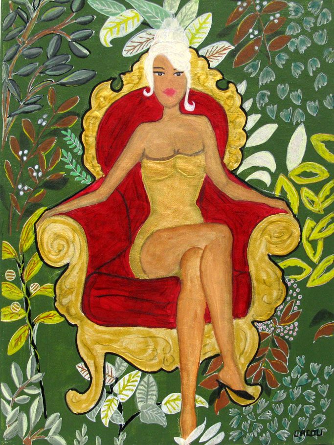 Tableau de CACOU a pour titre  Ma Demoiselle style graphique dim : CACOUprix:150