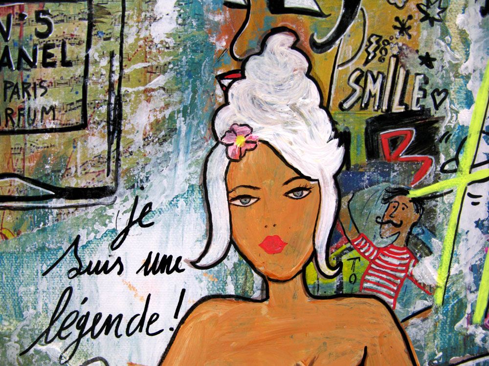 Tableau de CACOU a pour titre  HAPPY style graphique dim : CACOUprix:230