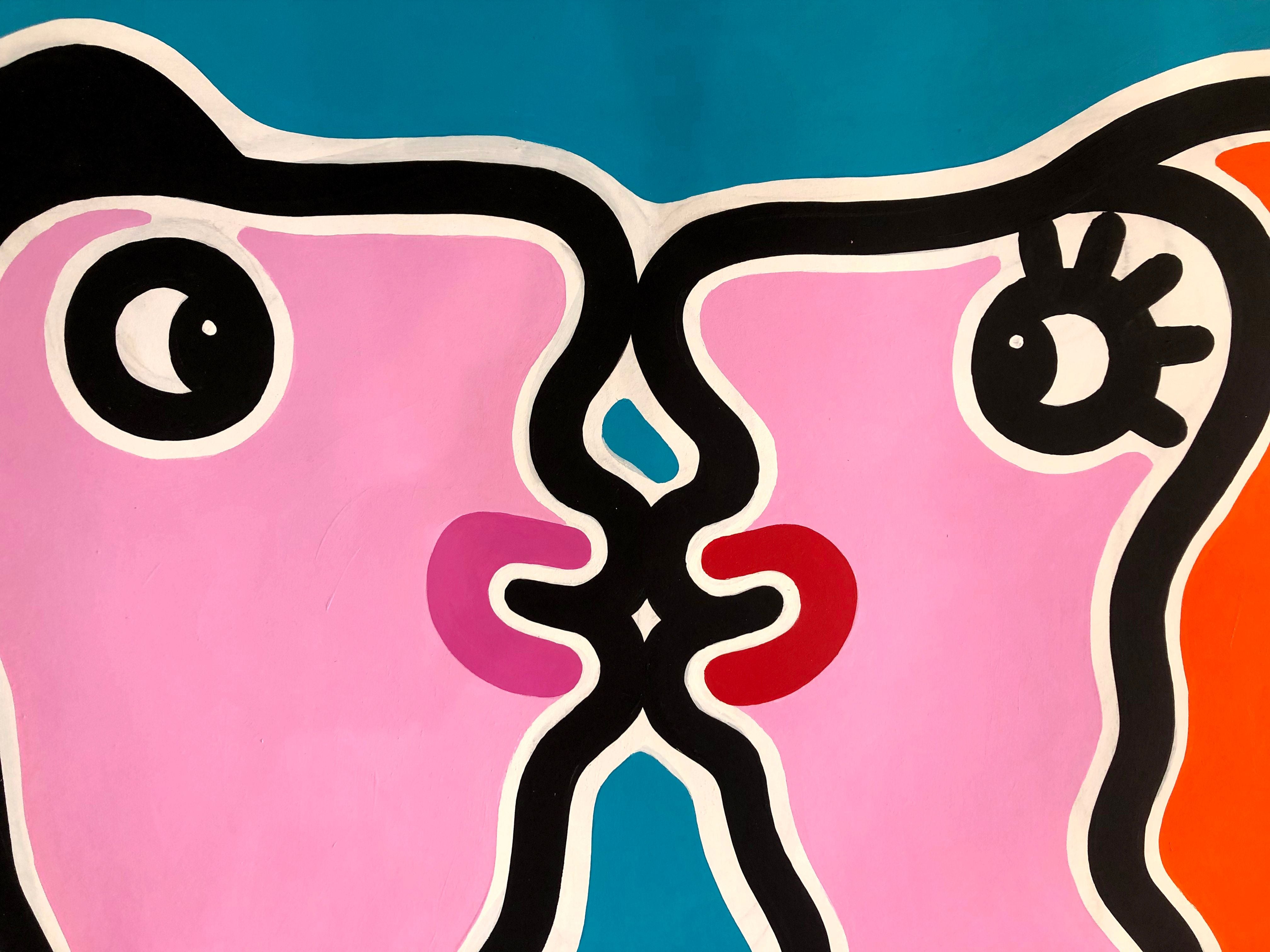 Dessin de MOUSTACHE BLEUE a pour titre  Amoureux style figuratif dim : MOUSTACHE BLEUEprix:220