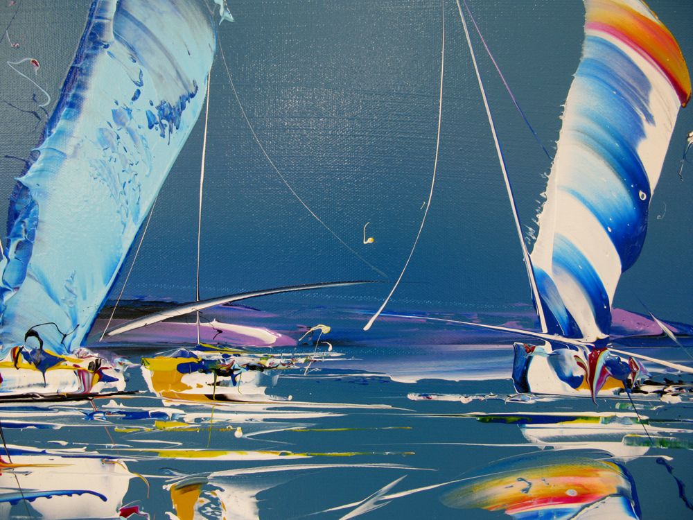 Tableau de F. BOUTET a pour titre  MARINE ABSTRAITE 2024-60 style abstrait dim : F. BOUTETprix:700