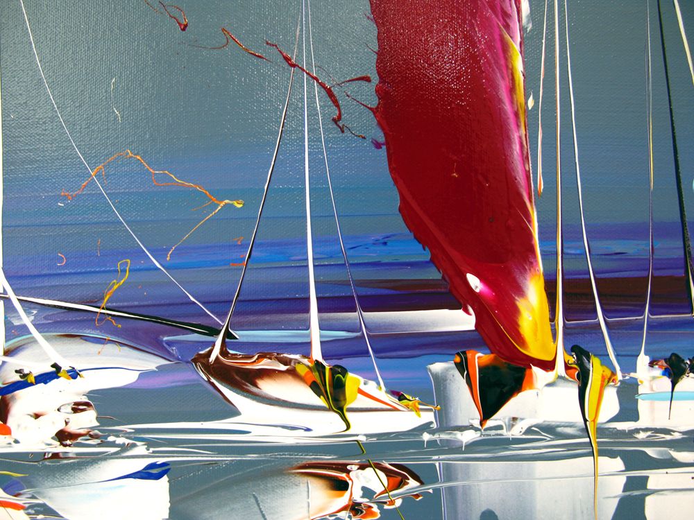 Tableau de F. BOUTET a pour titre  MARINE ABSTRAITE 2024-61 style abstrait dim : F. BOUTETprix:700