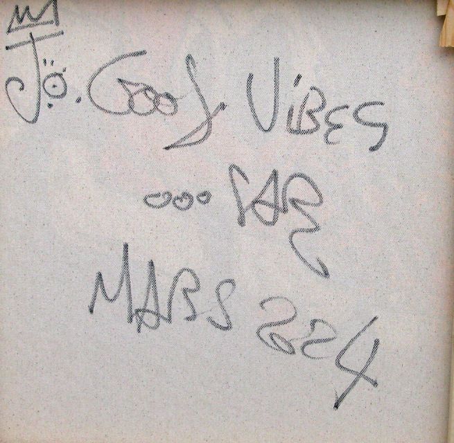 Tableau de RICO SAB a pour titre  JO GOOD VIBES style street pop art, street art dim : RICO SABprix:1350