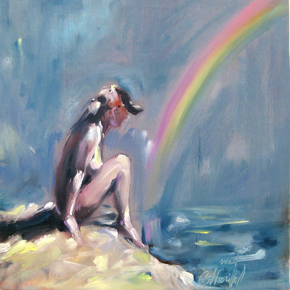 Tableau de OLENA SINIUHINA a pour titre  Arc-en-ciel style figuratif dim : OLENA SINIUHINAprix:190