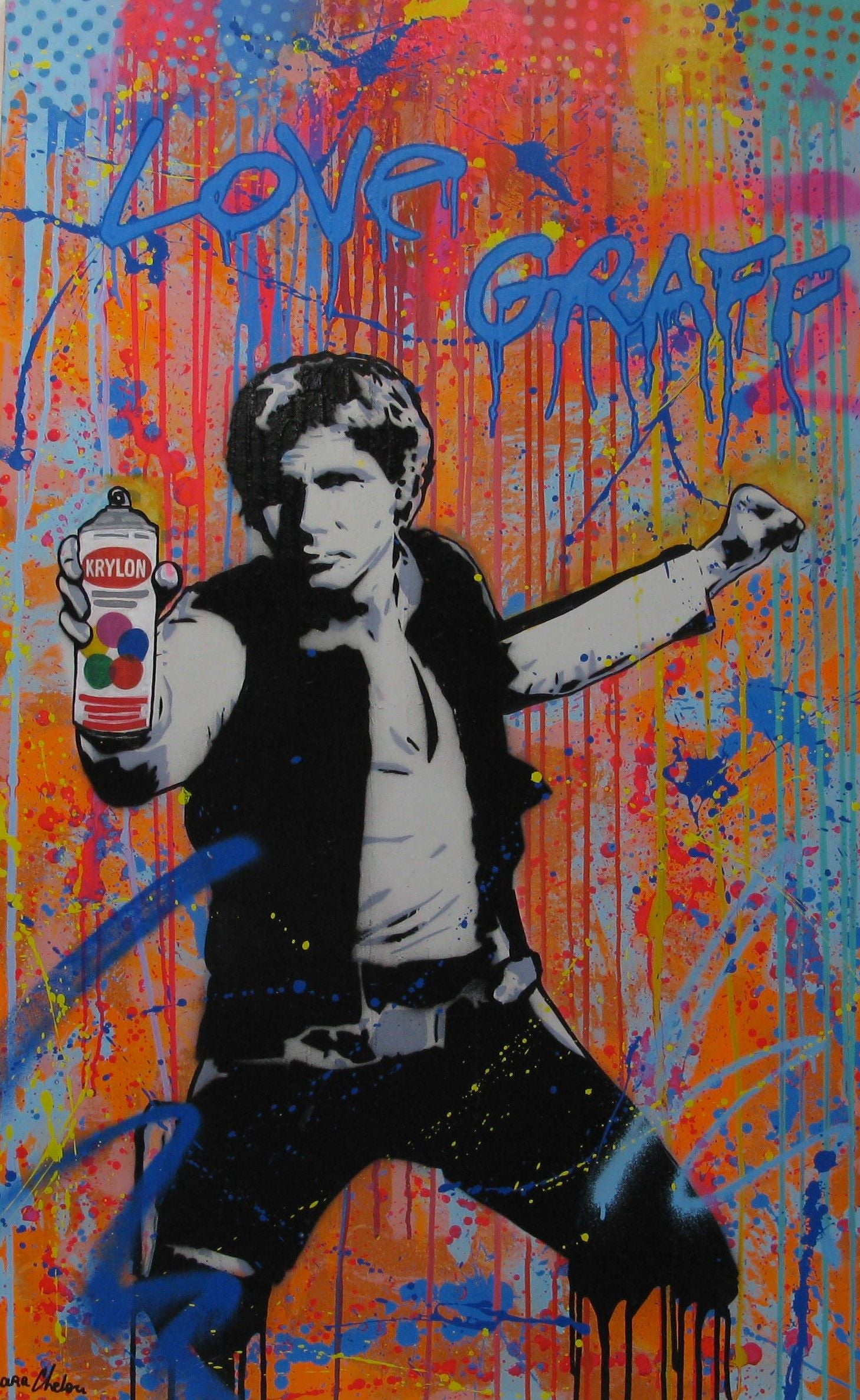 Tableau de SARA CHELOU a pour titre  American Graffiti style street pop art dim : SARA CHELOUprix:1300