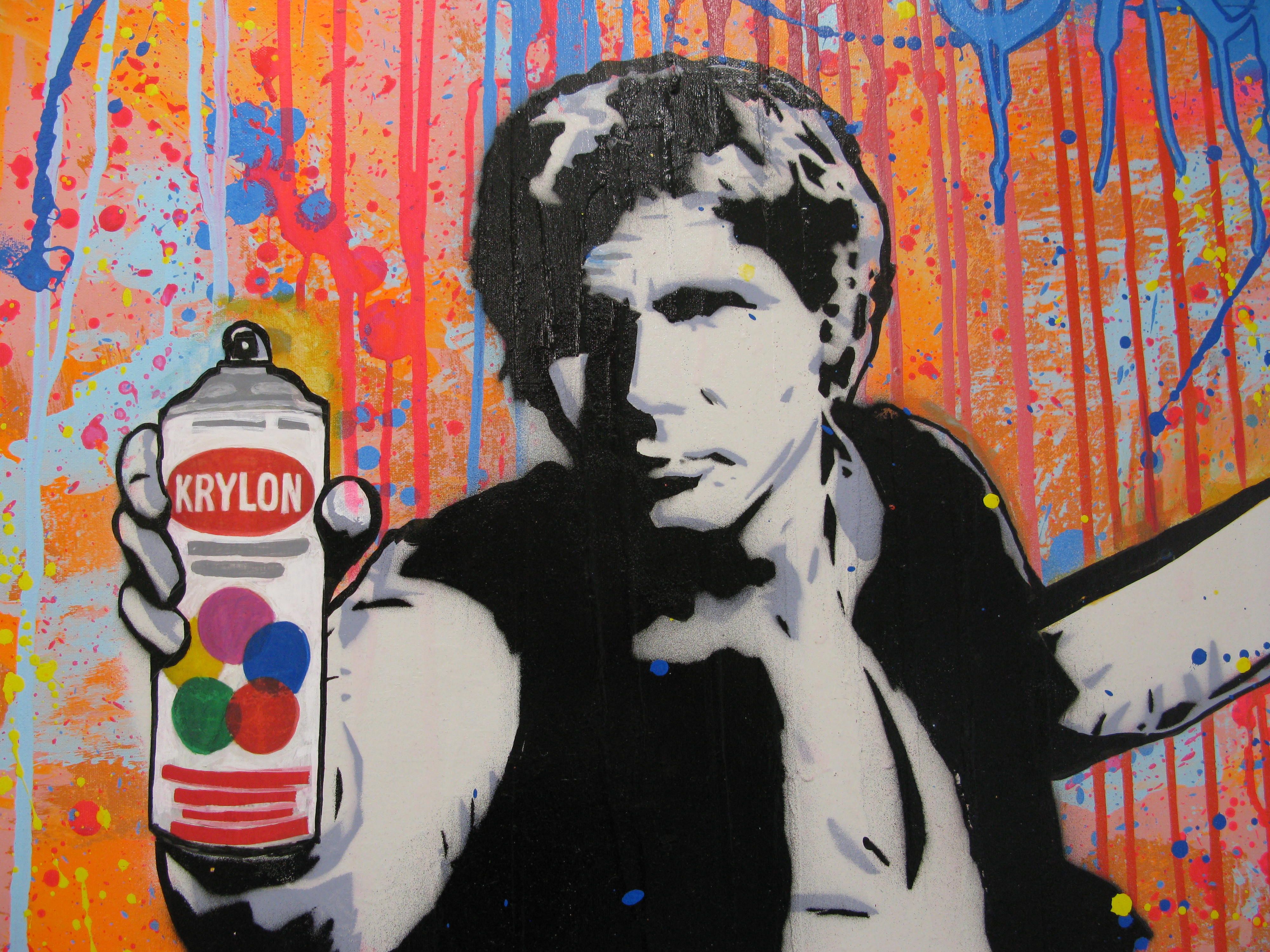 Tableau de SARA CHELOU a pour titre  American Graffiti style street pop art dim : SARA CHELOUprix:1300