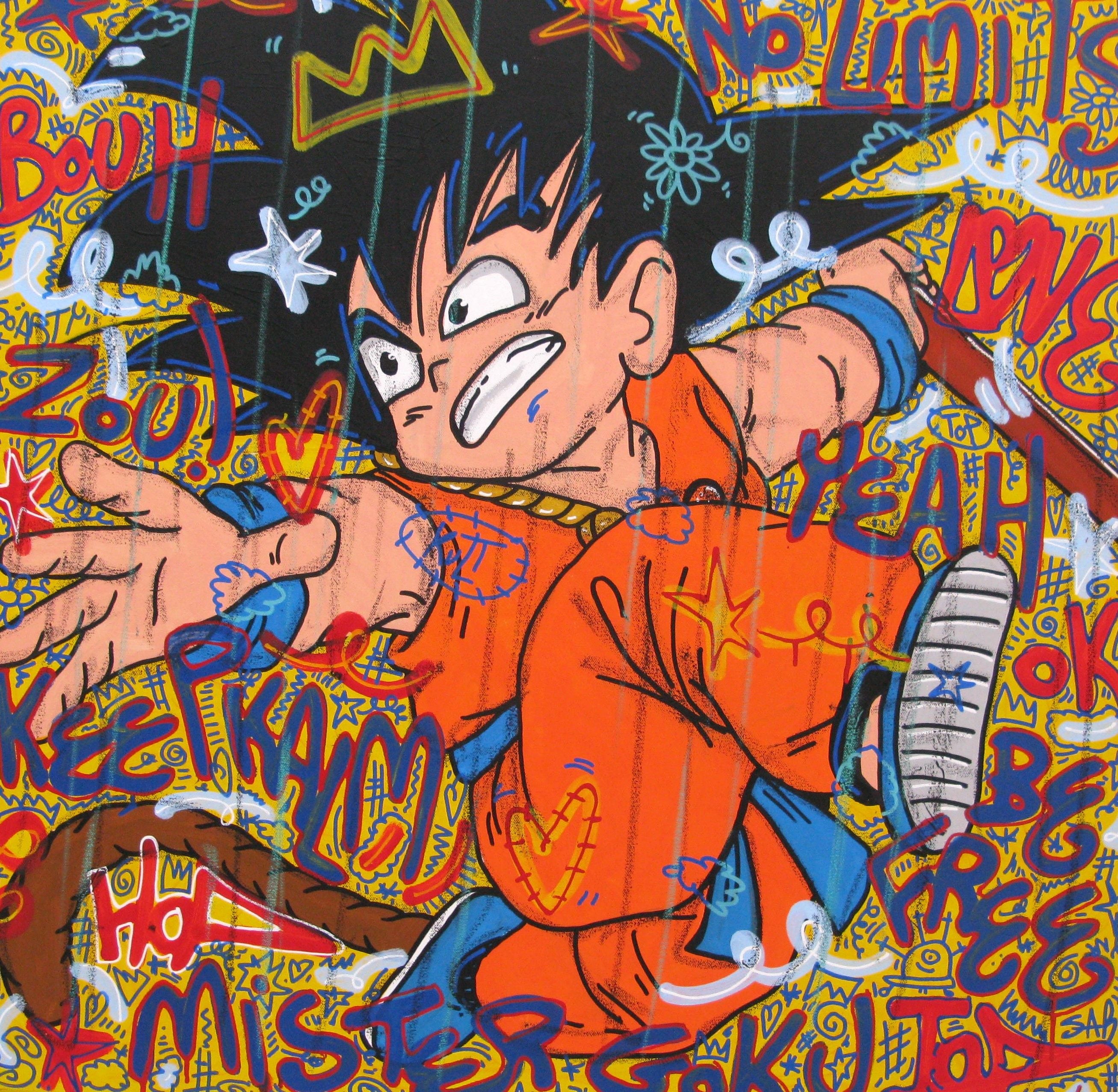 Tableau de RICO SAB a pour titre  Mister Goku style street pop art, street art dim : RICO SABprix:600