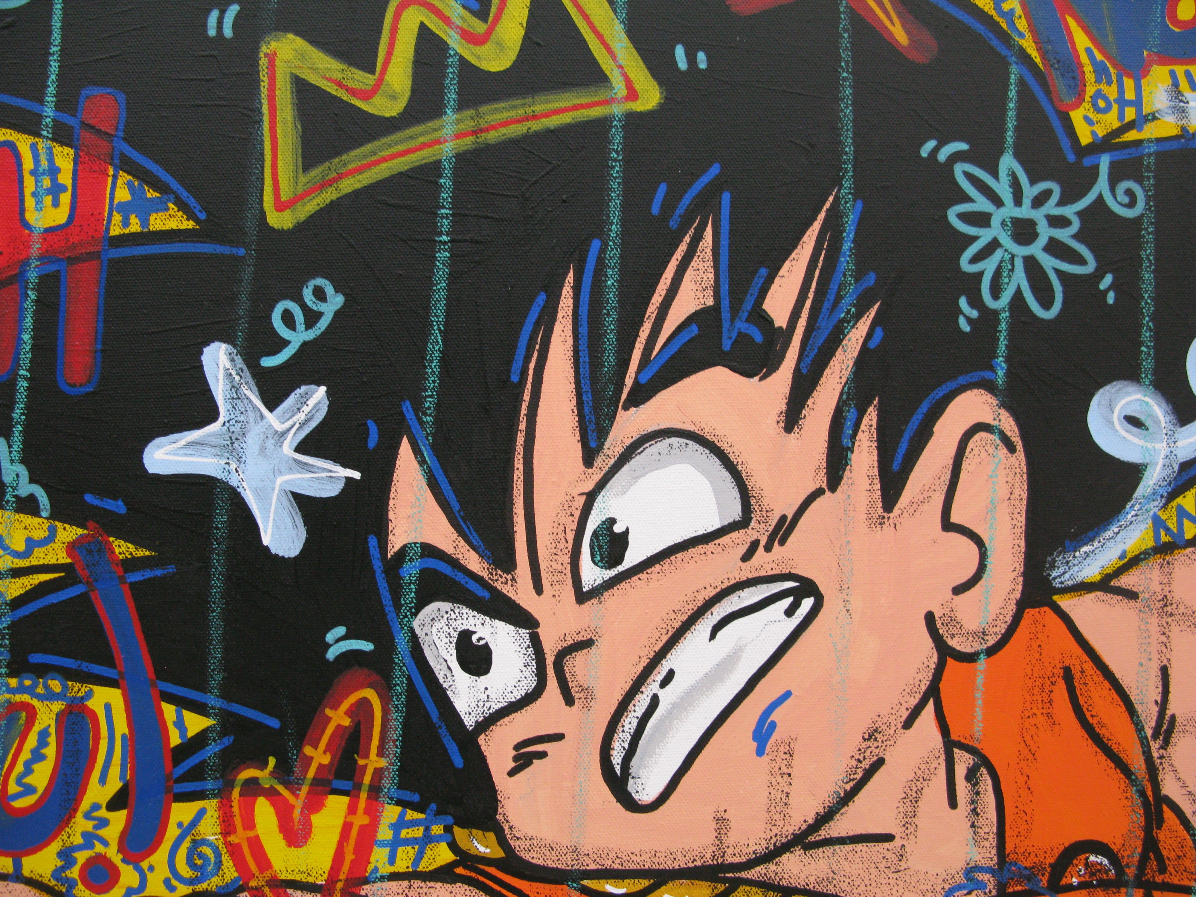 Tableau de RICO SAB a pour titre  Mister Goku style street pop art, street art dim : RICO SABprix:600