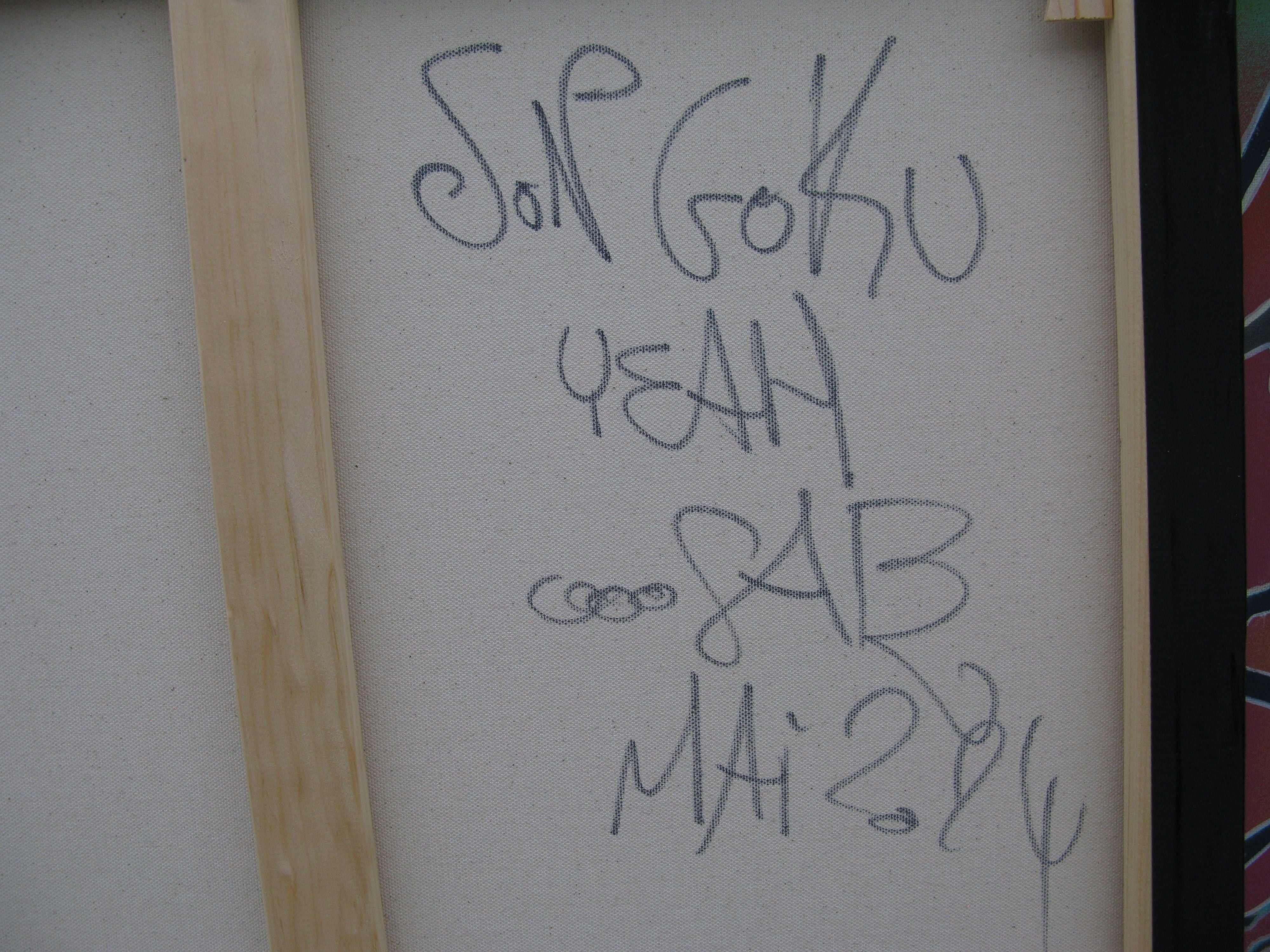 Tableau de RICO SAB a pour titre  San Goku yeah style street pop art, street art dim : RICO SABprix:320