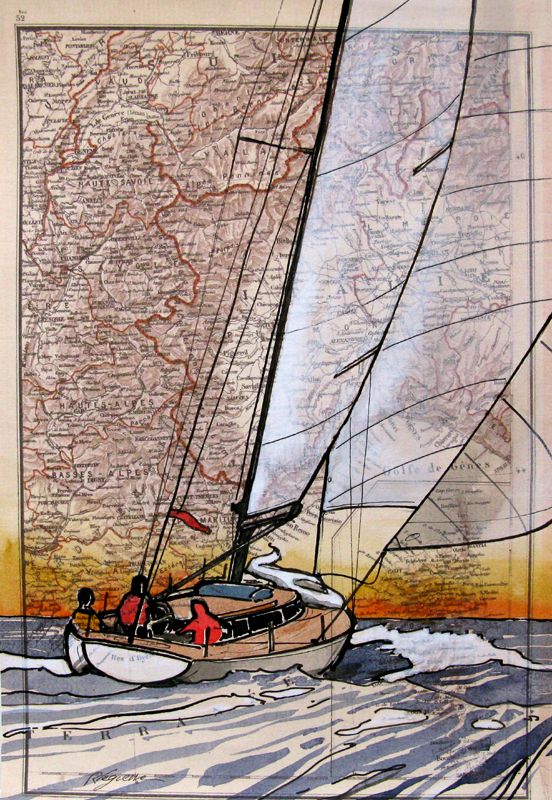Dessin de CYRIL REGUERRE a pour titre  GOLF DE GENES style figuratif dim : CYRIL REGUERREprix:90