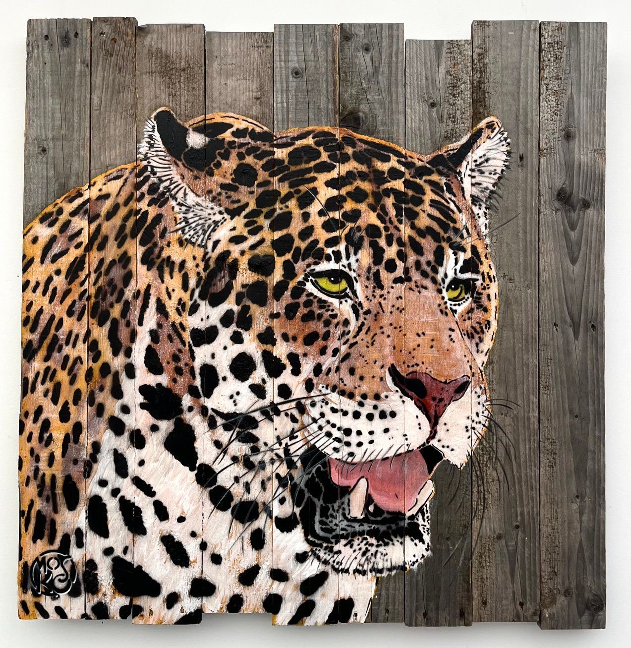 Tableau de MOSKO a pour titre  Buste jaguar style street art dim : MOSKOprix:2600