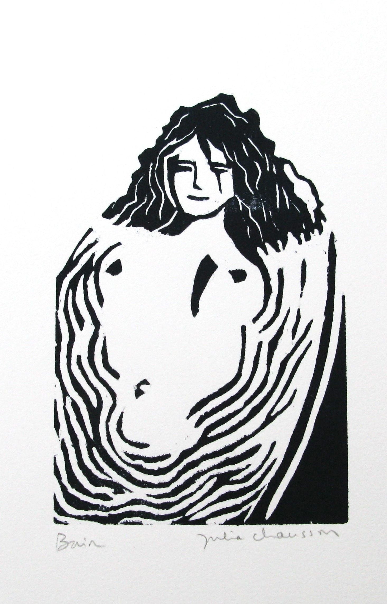 Editions d'art de JULIA CHAUSSON a pour titre  Bain style figuratif dim : JULIA CHAUSSONprix:45