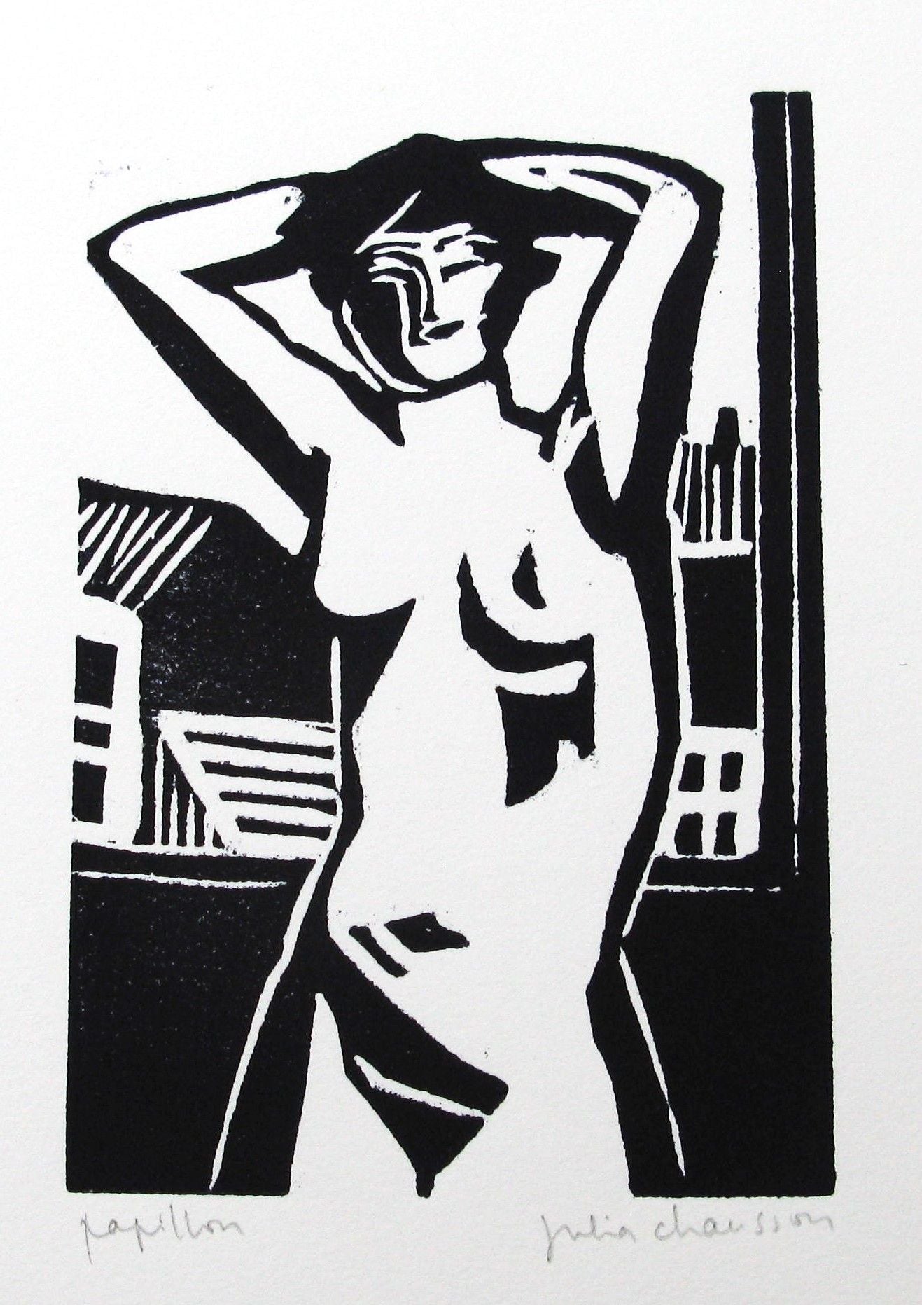 Editions d'art de JULIA CHAUSSON a pour titre  Papillon style figuratif dim : JULIA CHAUSSONprix:45