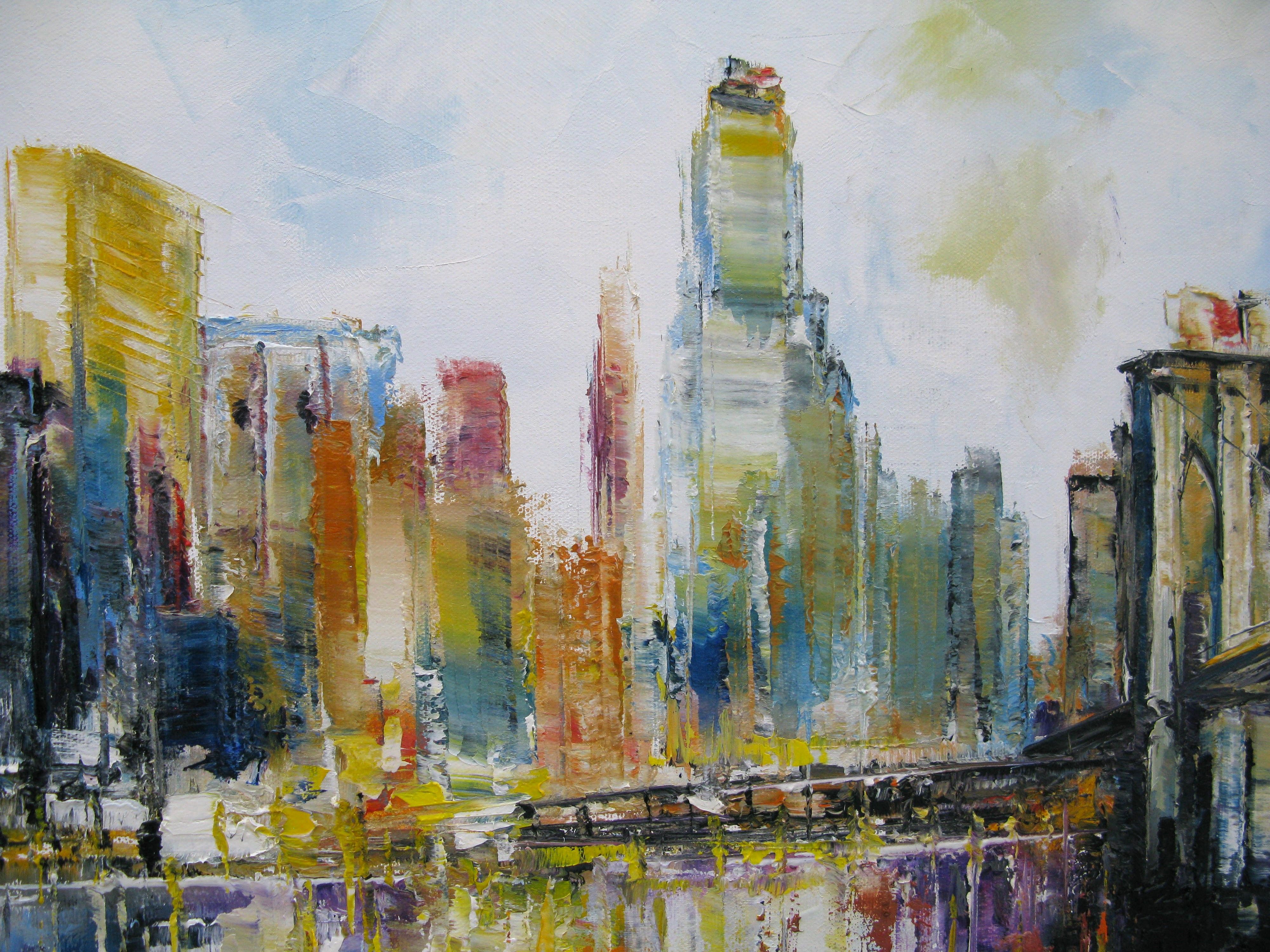 Tableau de PHIL a pour titre  Hudson River NY style figuratif dim : PHILprix:700