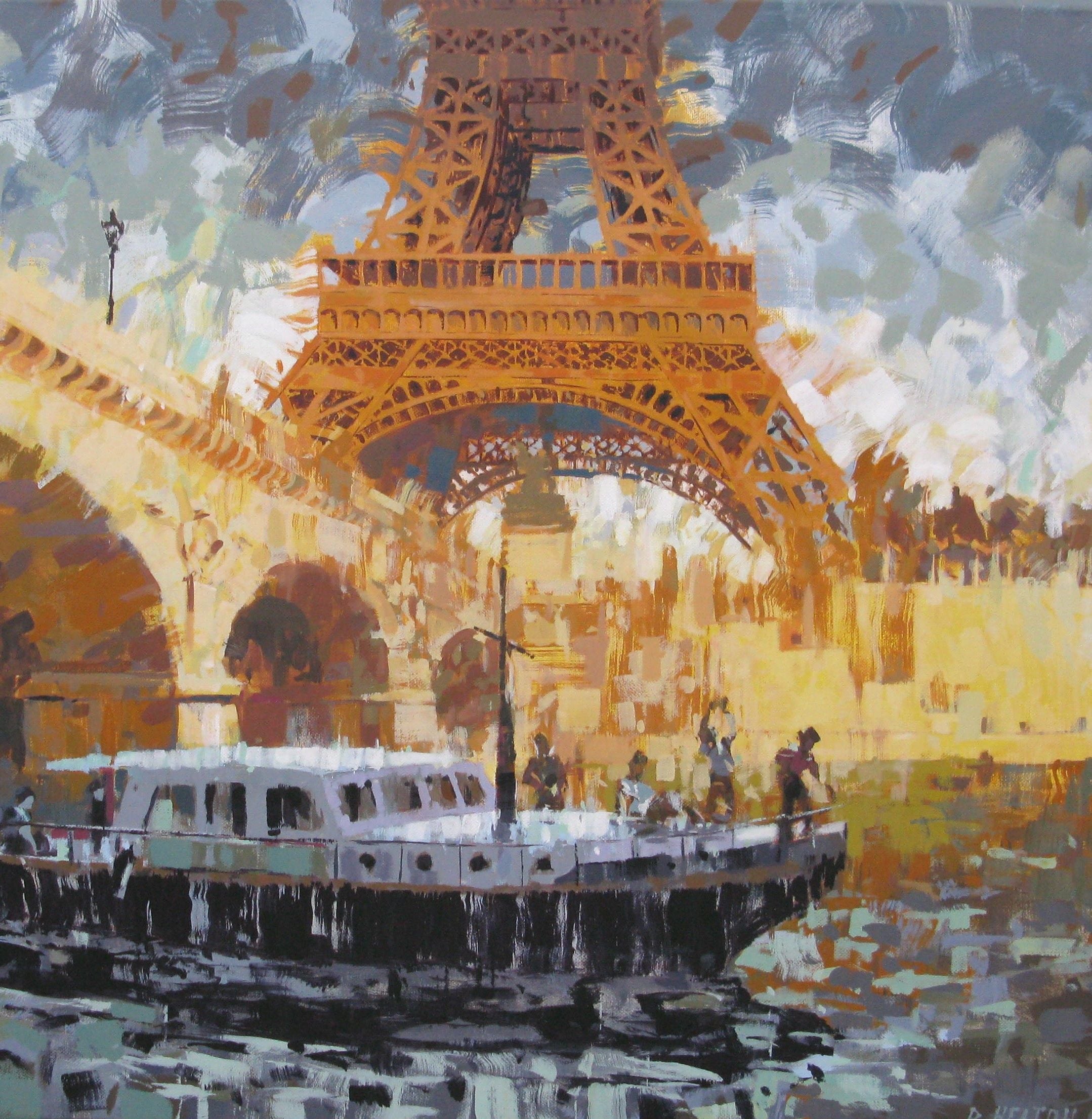 Tableau de HEATON RUDYARD a pour titre  Eiffel-Seine style figuratif dim : HEATON RUDYARDprix:900