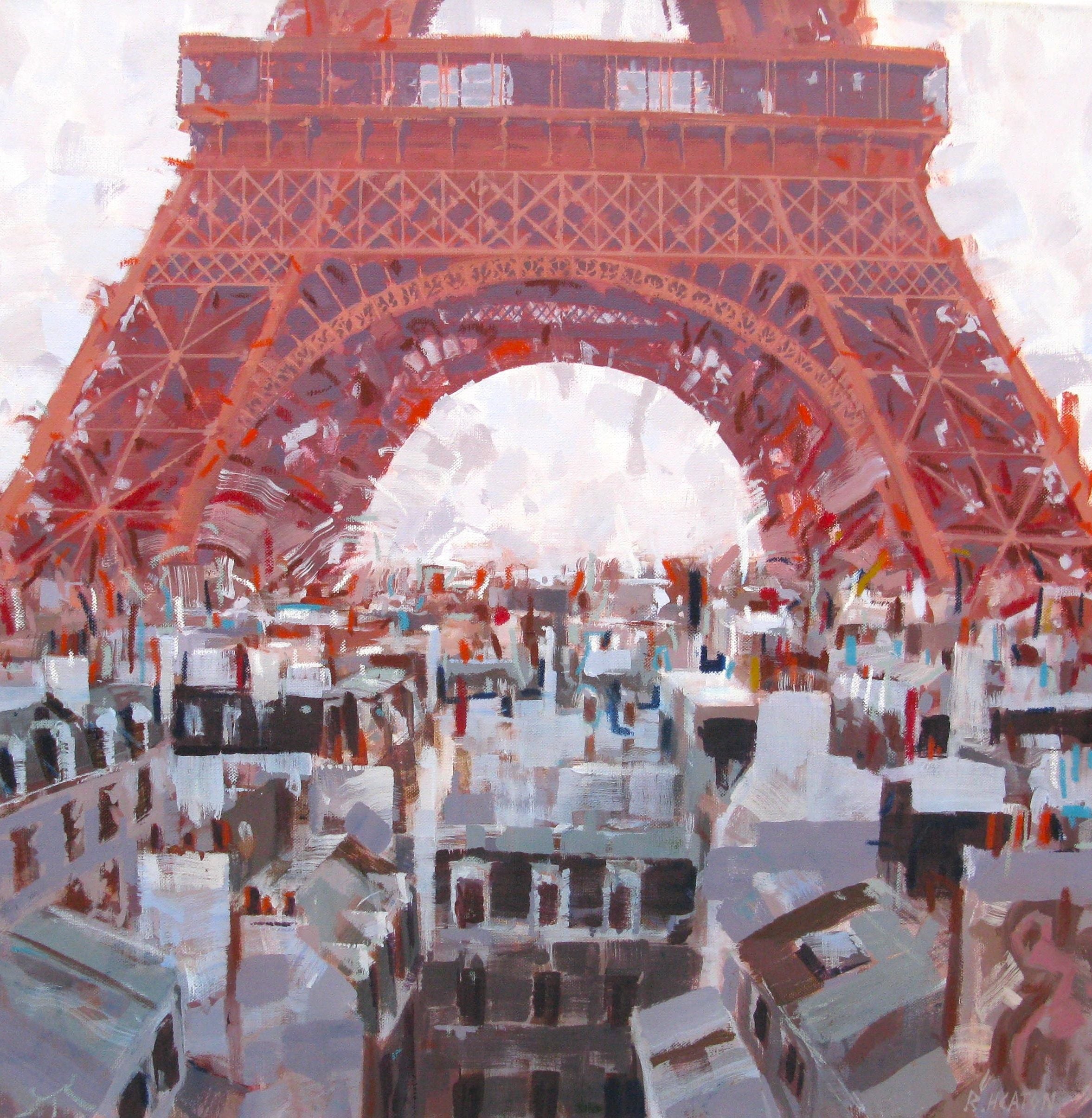 Tableau de HEATON RUDYARD a pour titre  Tour rouge style figuratif dim : HEATON RUDYARDprix:900