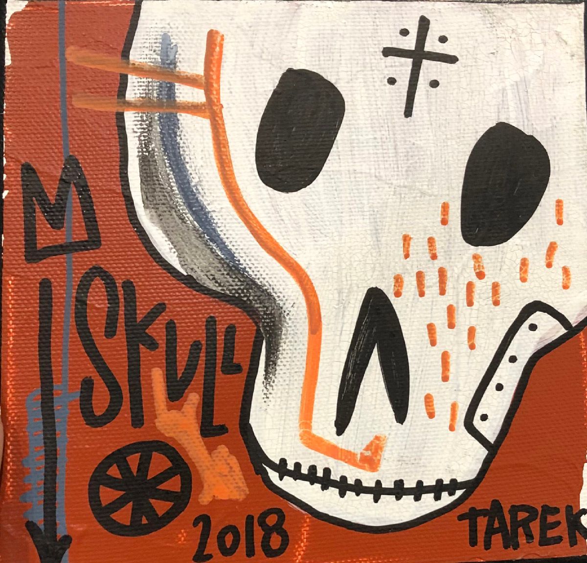 Tableau de TAREK a pour titre  SKULL BROWN style no dim : TAREKprix:65