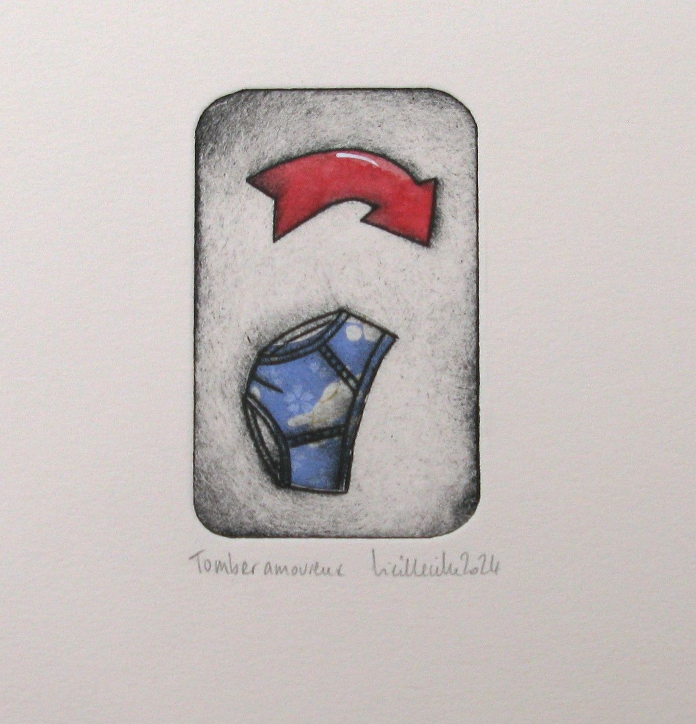 Editions d'art de NAVIEILLEVILLE a pour titre  tomber amoureux style grapique, figurative dim : NAVIEILLEVILLEprix:28
