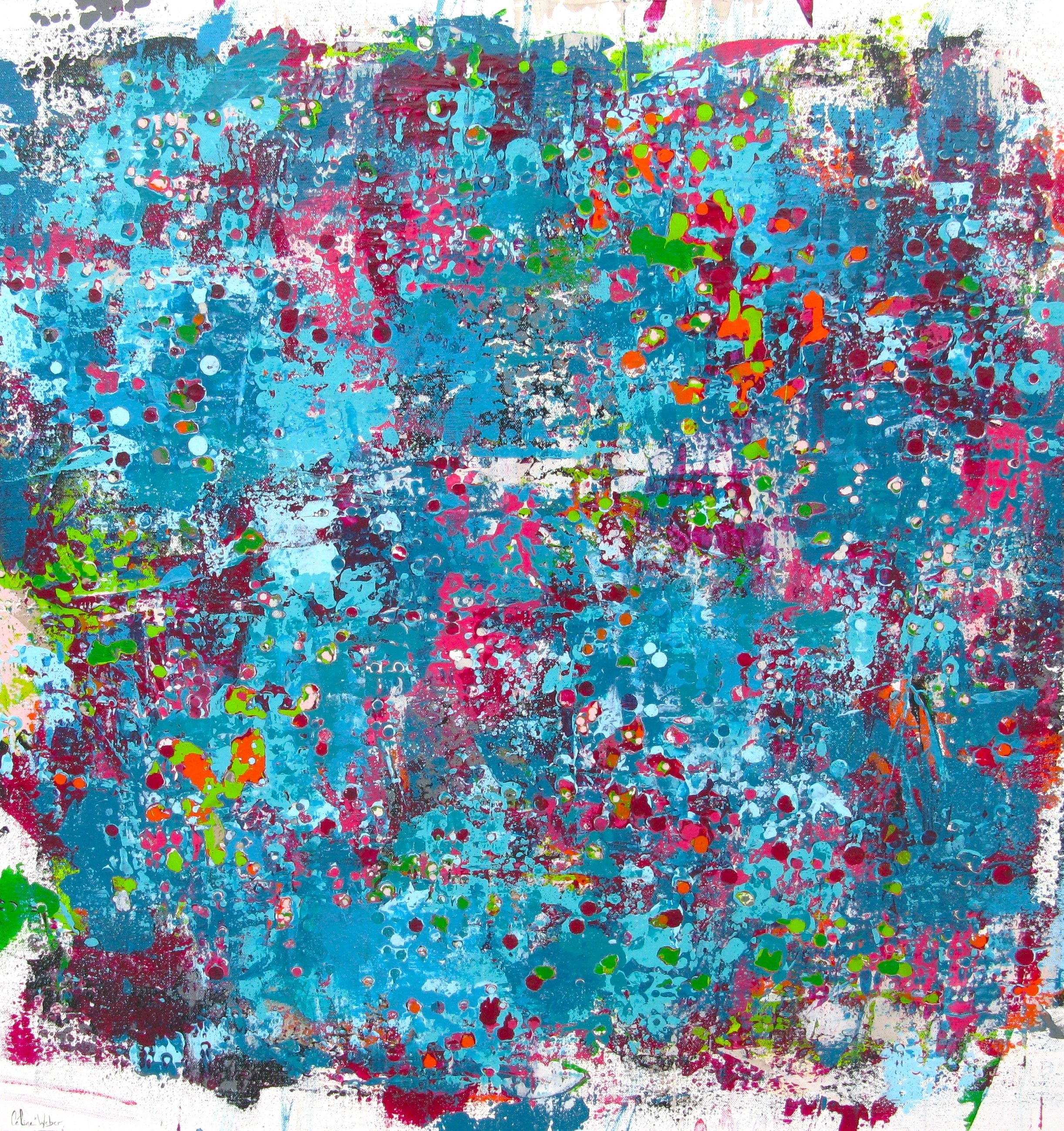 Tableau de CELINE WEBER a pour titre  STONE PAR UNE NUIT D'ÉTÉ style abstrait dim : CELINE WEBERprix:950