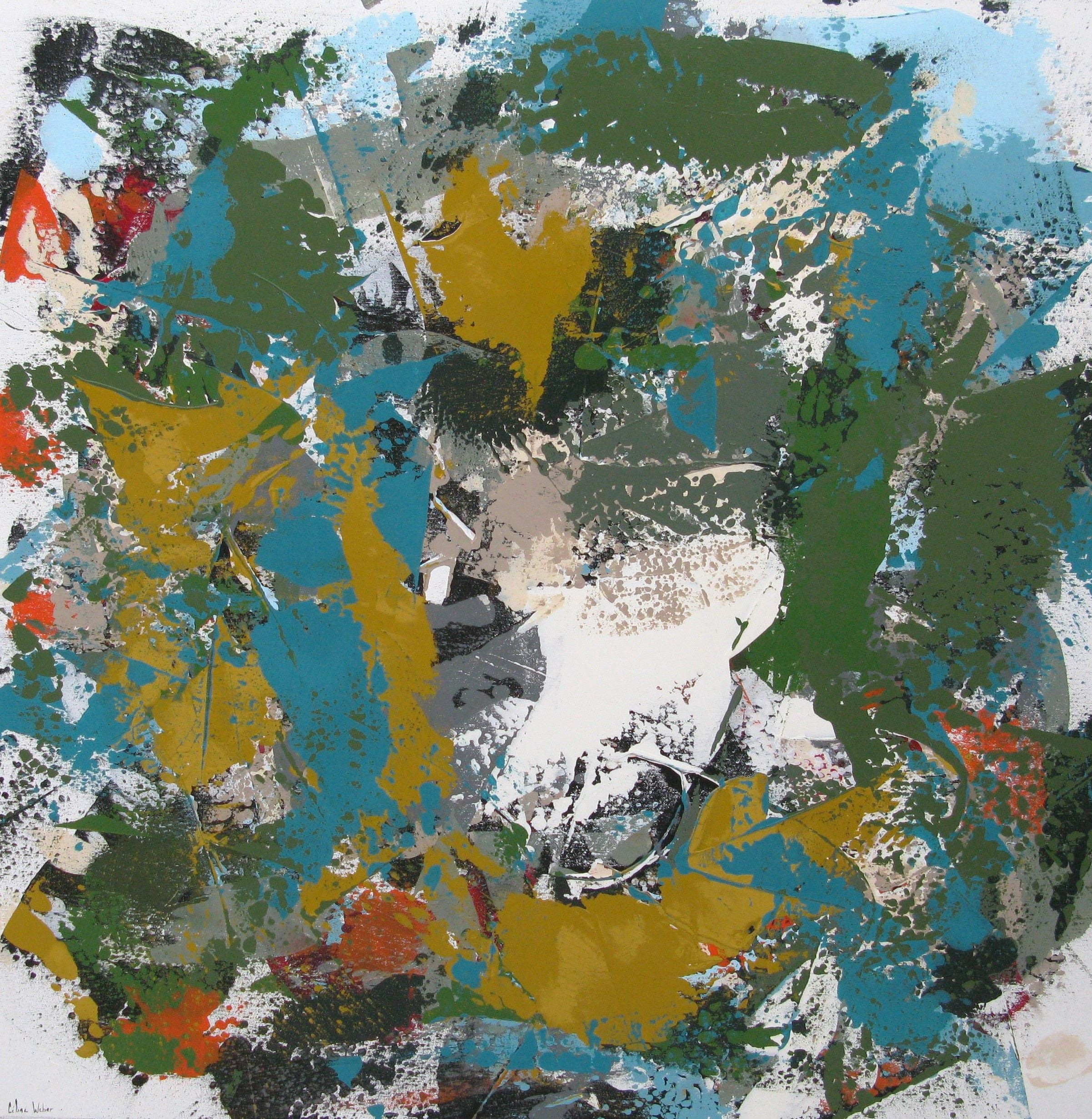 Tableau de CELINE WEBER a pour titre  OXYGENE style abstrait dim : CELINE WEBERprix:900
